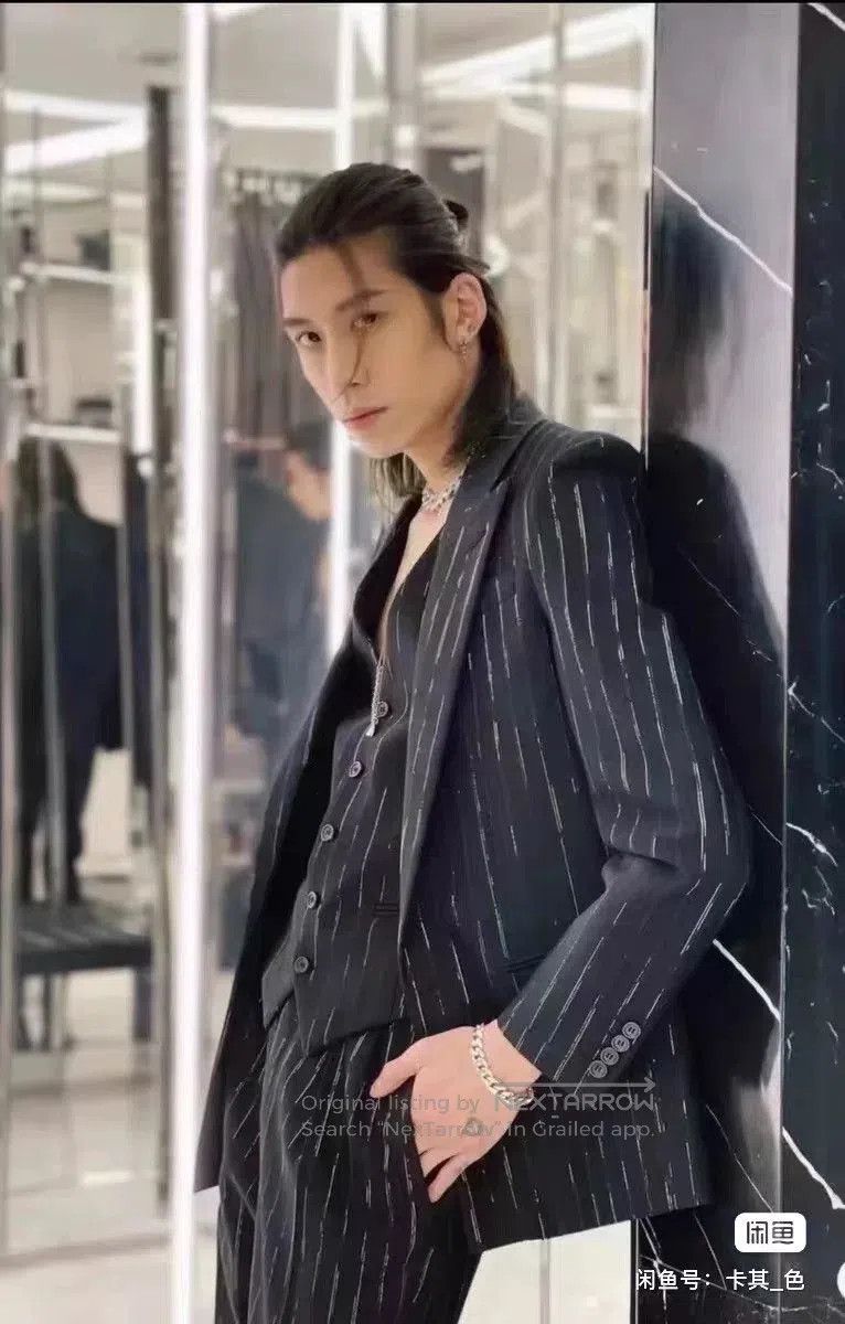 Saint Laurent Paris Saint Laurent Runway Black Gold Trousers. Size US 32 / EU 48 - 2 Thumbnail