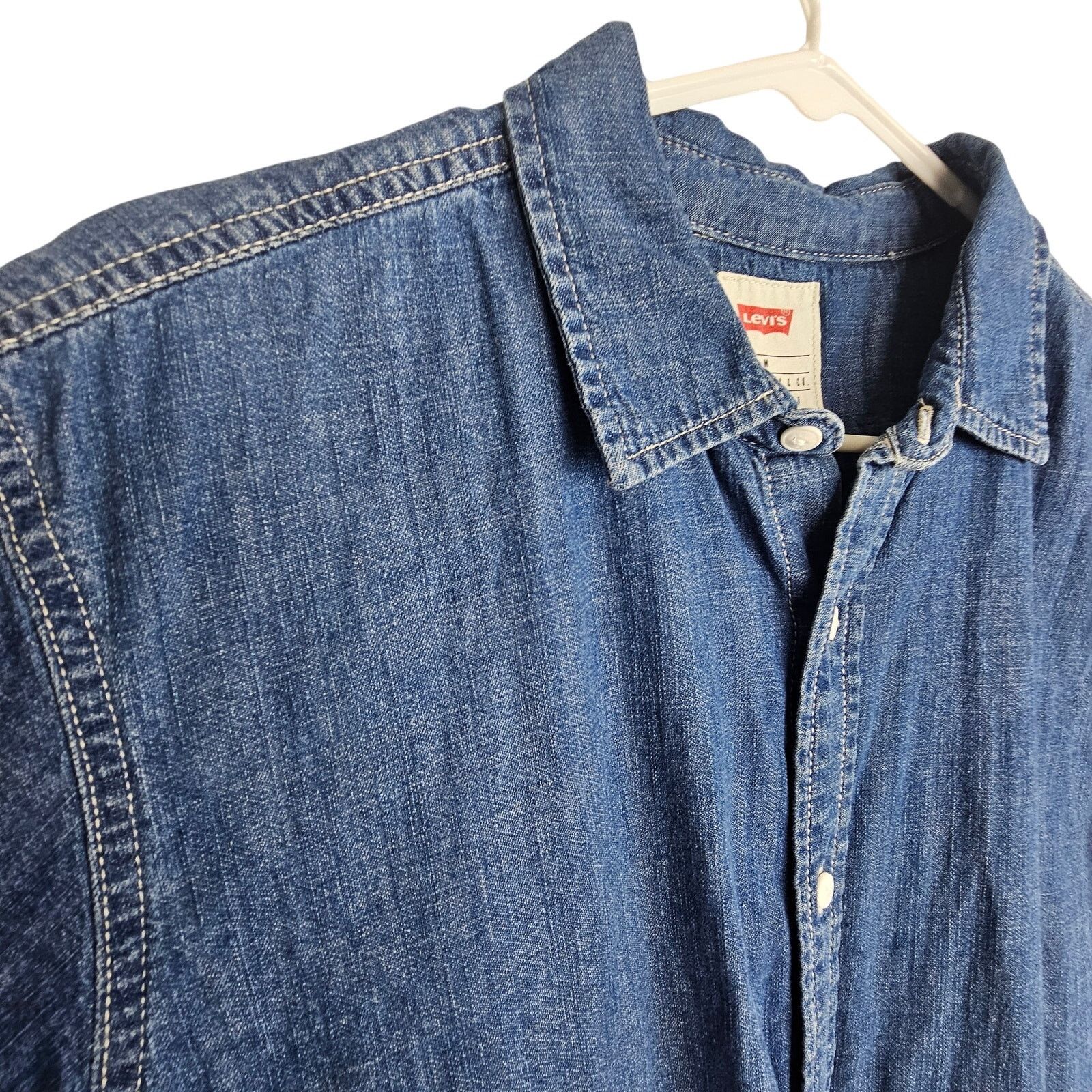 Levi's Levis Mens Denim Shirt Tie Die Size M Western Button Front Size US M / EU 48-50 / 2 - 5 Thumbnail