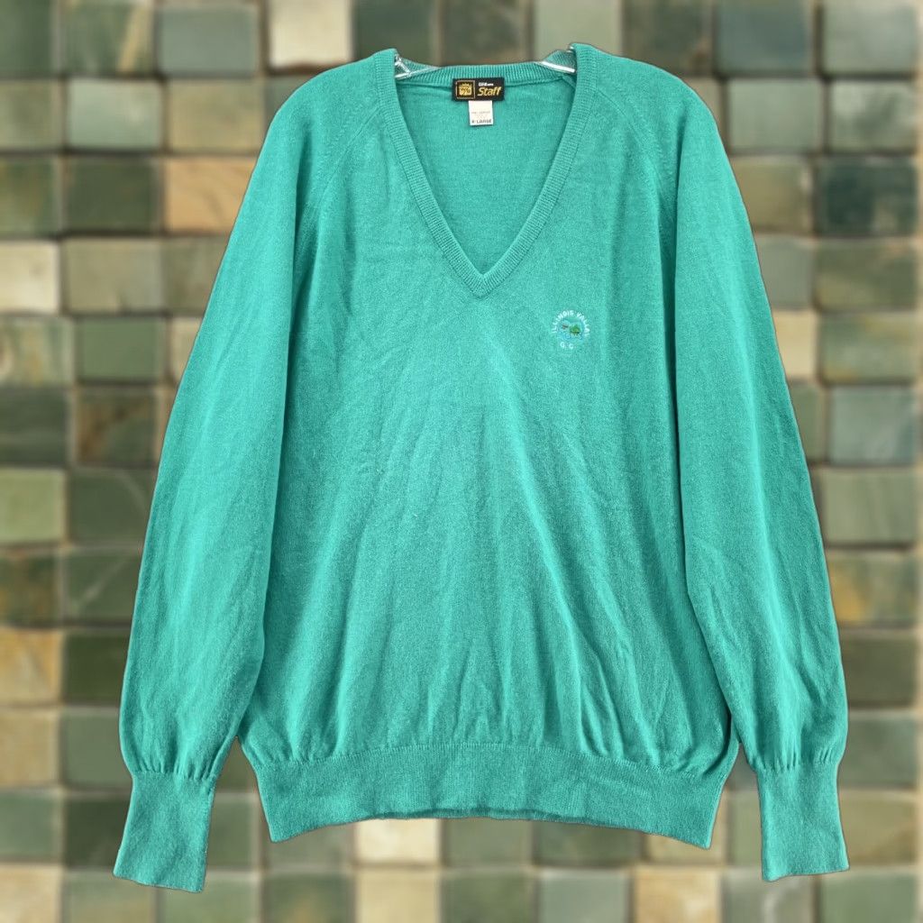 Wilson VTG Wilson Staff Golf Sweater Mens XL Turquoise Illinois Country Club Preppy USA Size US XL / EU 56 / 4 - 1 Thumbnail