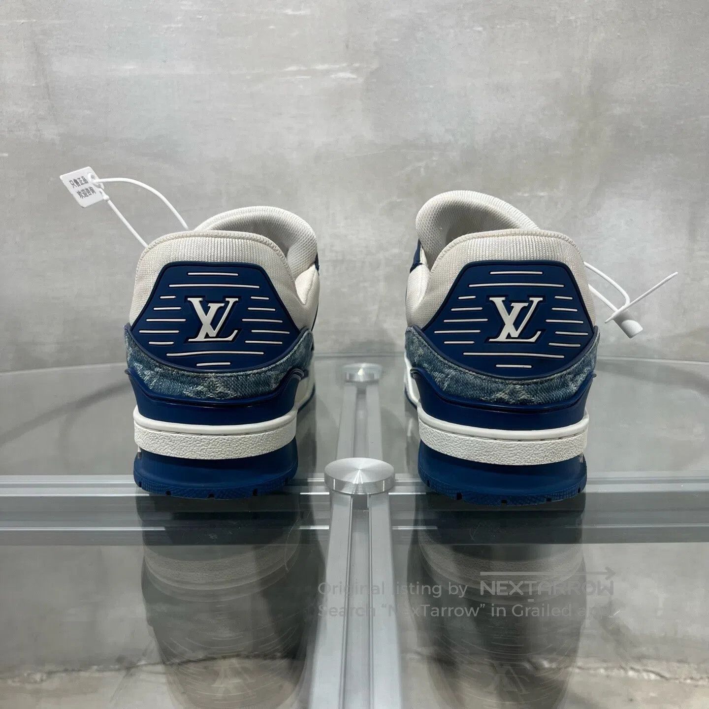 Louis Vuitton Louis Vuitton trainer White and Blue Jeans Board Shoes Size US 10.5 / EU 43-44 - 6 Thumbnail