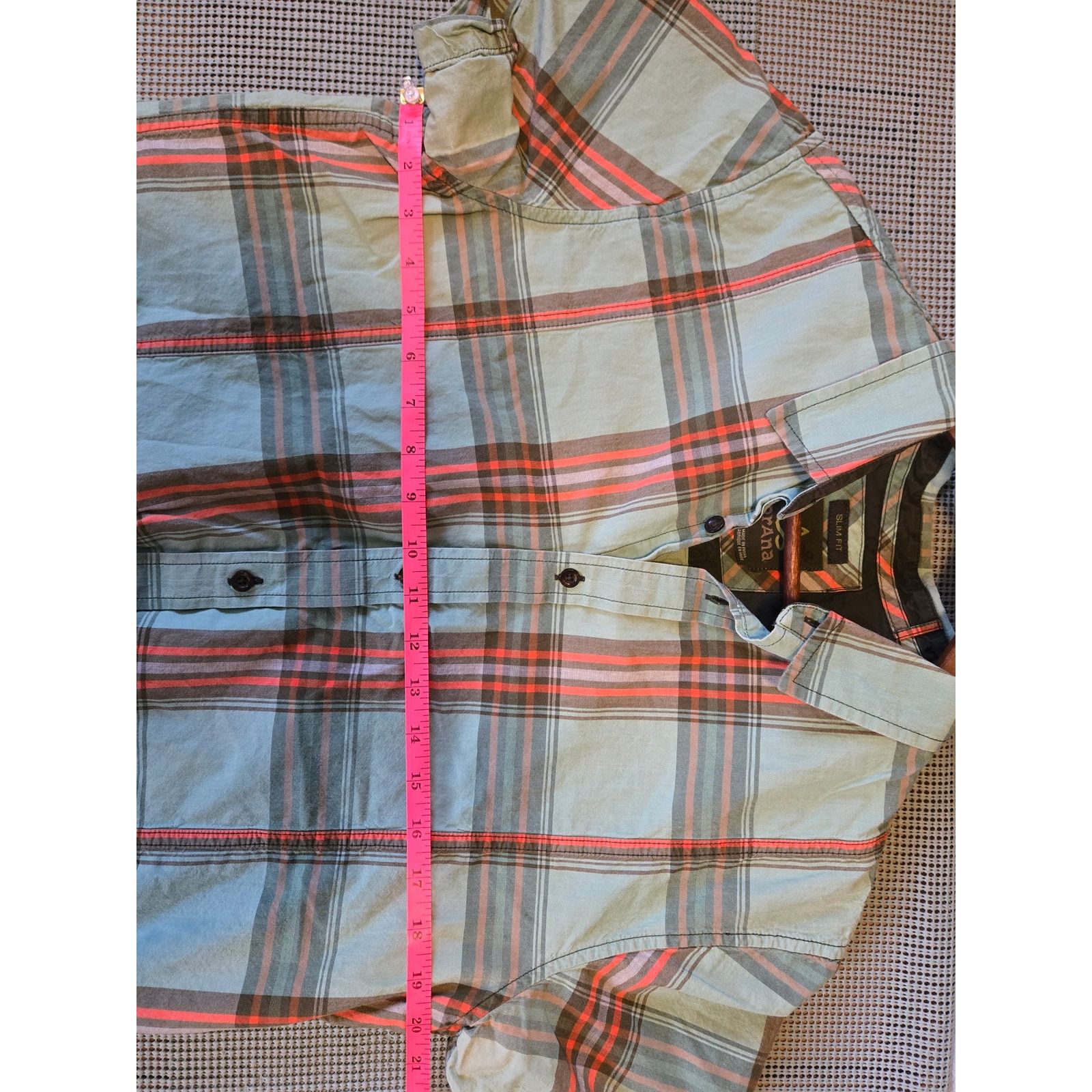 Prana Prana Slim Fit Button-Up – Turquoise/Orange Size US M / EU 48-50 / 2 - 3 Thumbnail