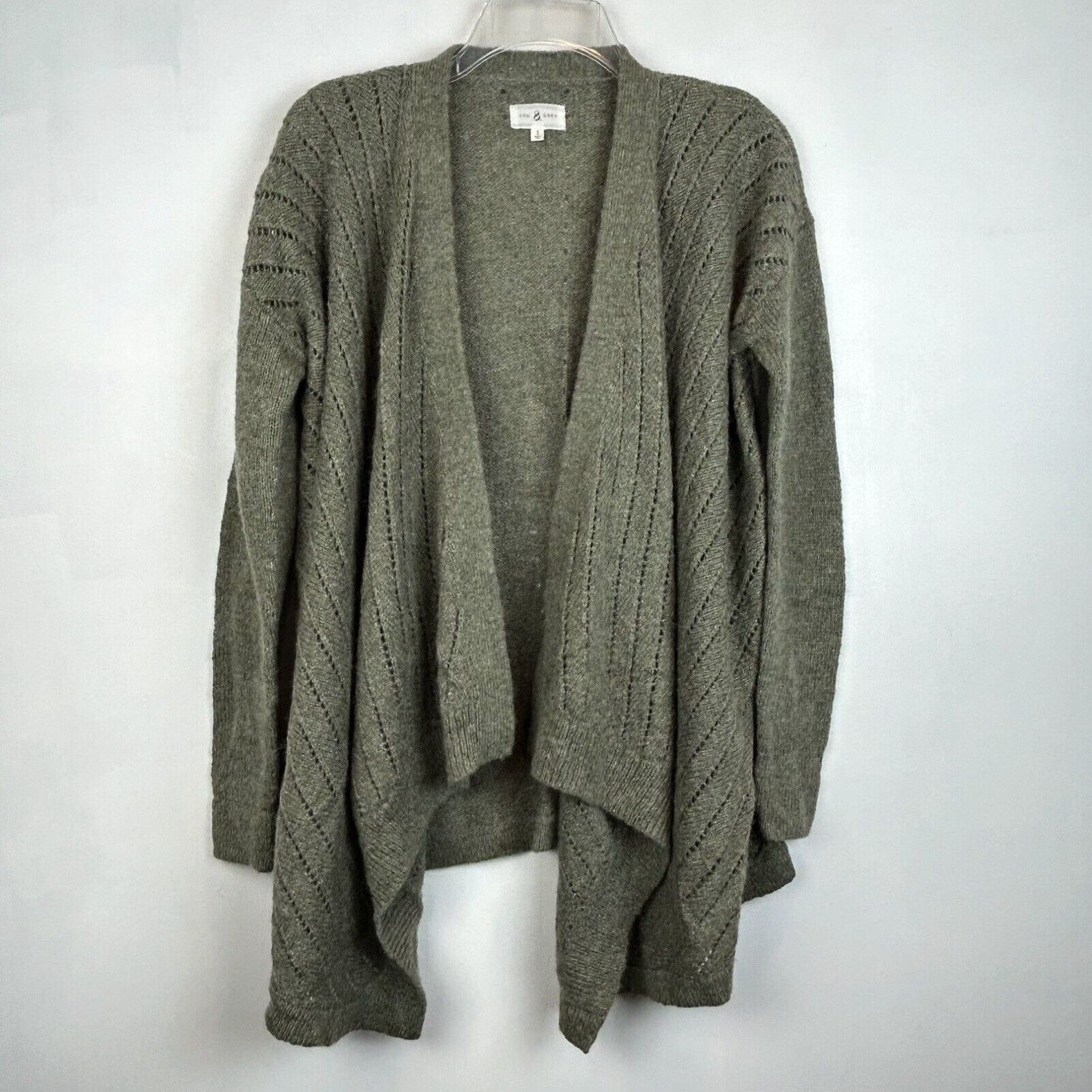 Lou & Grey Lou & Grey Open Cardigan Sweater Sz S Waterfall Green Alpaca ...