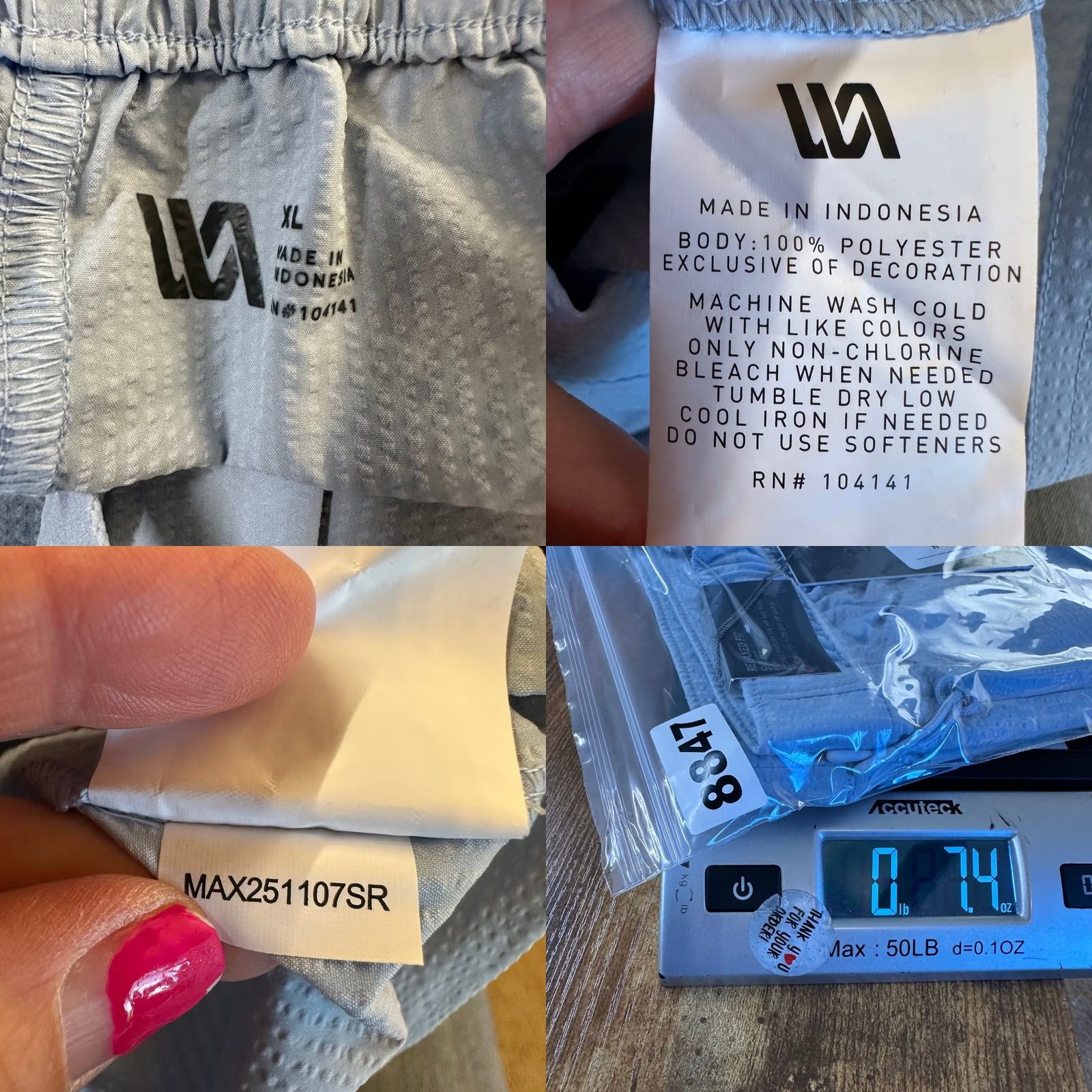 Vintage VRST Mens 6" Resort Short Seersucker Faded Blue Relaxed Fit XL Athletic Casual Travel Shirt? Size US 36 / EU 52 - 8 Thumbnail
