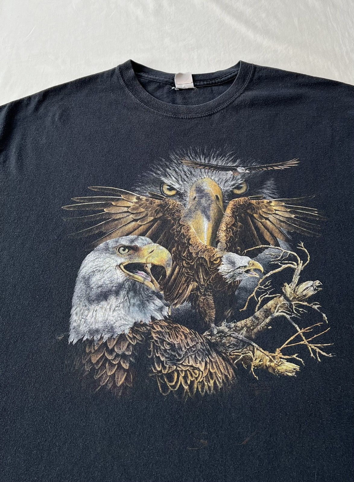 Vintage Vintage 2000s Eagle Animals Nature Graphic Black T-shirt Size US XXL / EU 58 / 5 - 3 Thumbnail