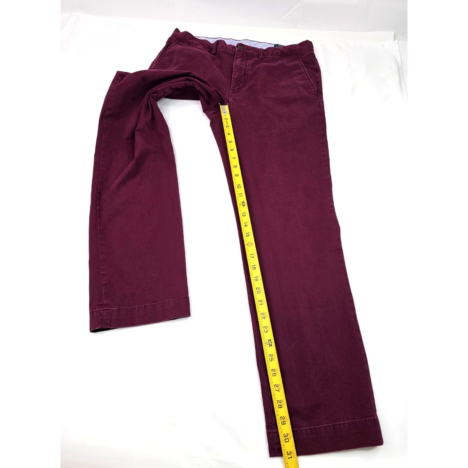 Polo Ralph Lauren VINTAGE Polo Ralph Lauren Chino Stretch Straight Pants Men 34x32 Wine Size US S / EU 44-46 / 1 - 3 Thumbnail