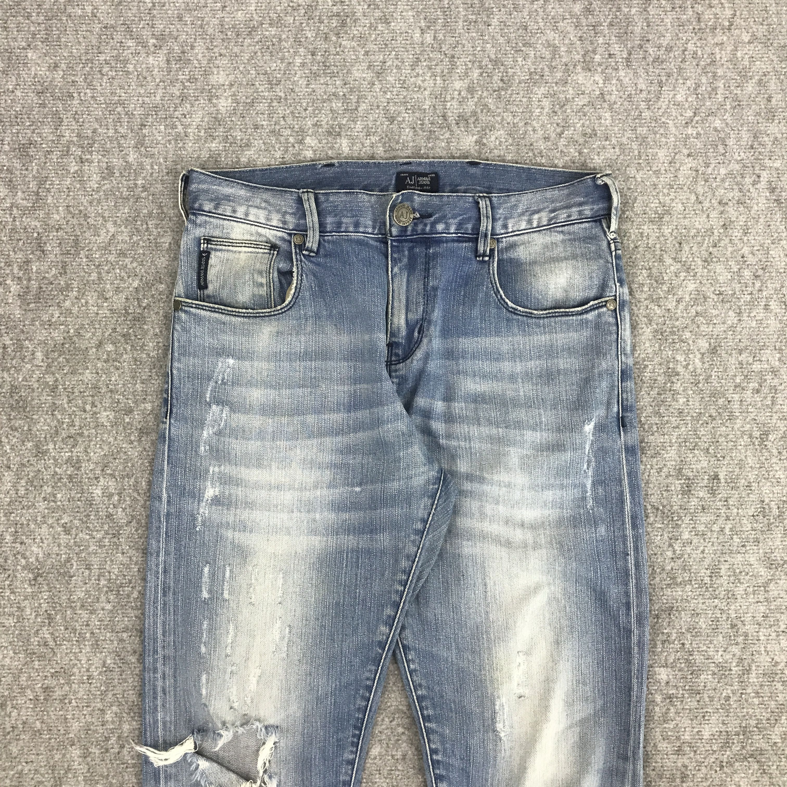 Armani × Giorgio Armani ARMANI JEANS DISTRESSED DESIGN DENIM JEANS Size US 30 / EU 46 - 3 Thumbnail