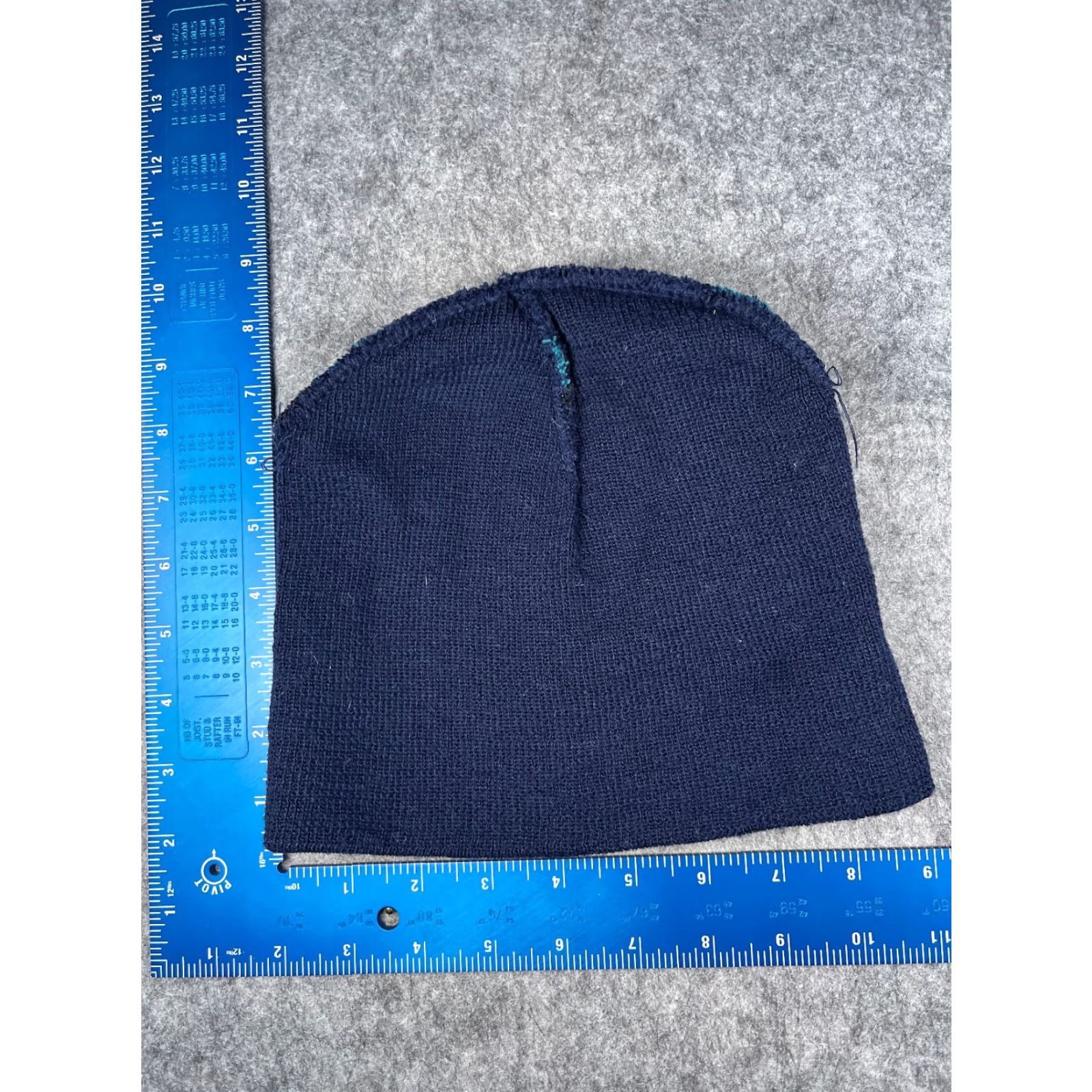 Vintage Beanie Beanie Adult One Size Blue Green Stripe Acrylic Snow Winter Ski Knit Lightweight Lined Stretch Men Style Ski Mens Size ONE SIZE - 4 Thumbnail
