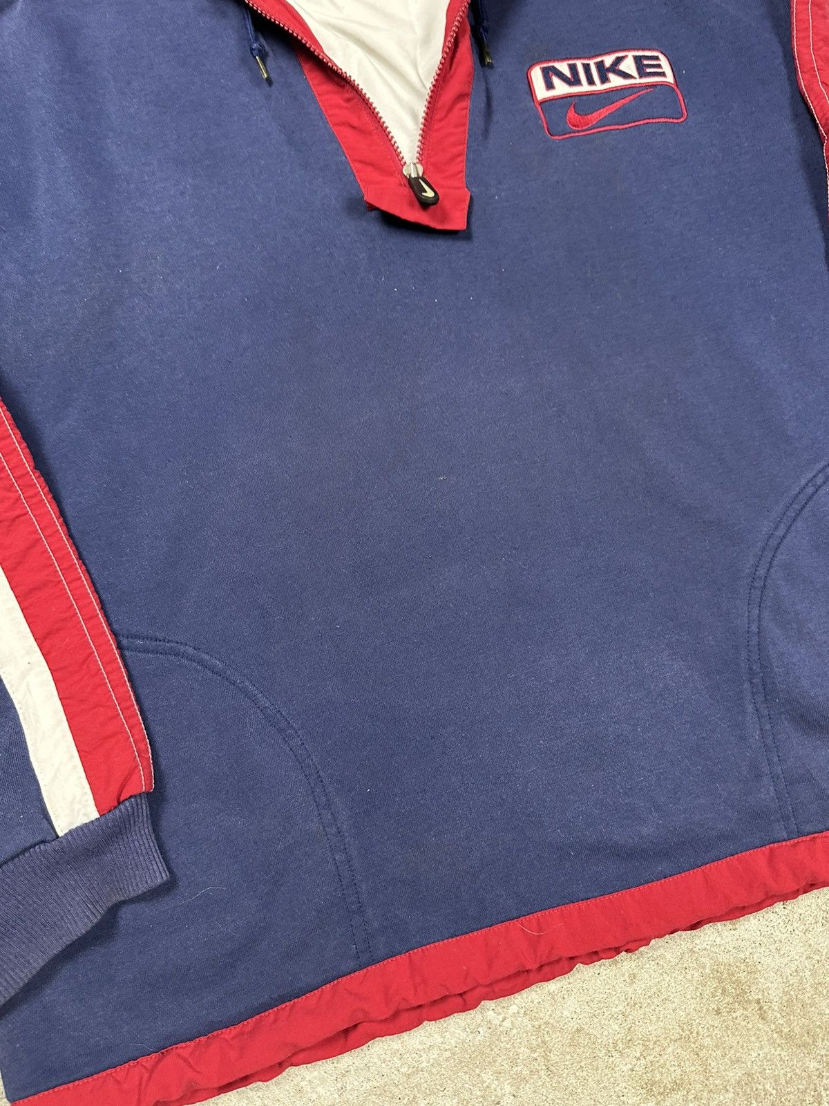 Nike Vintage 90s Nike Distressed Multi Swoosh Logo Hoodie Size US XL / EU 56 / 4 - 4 Thumbnail