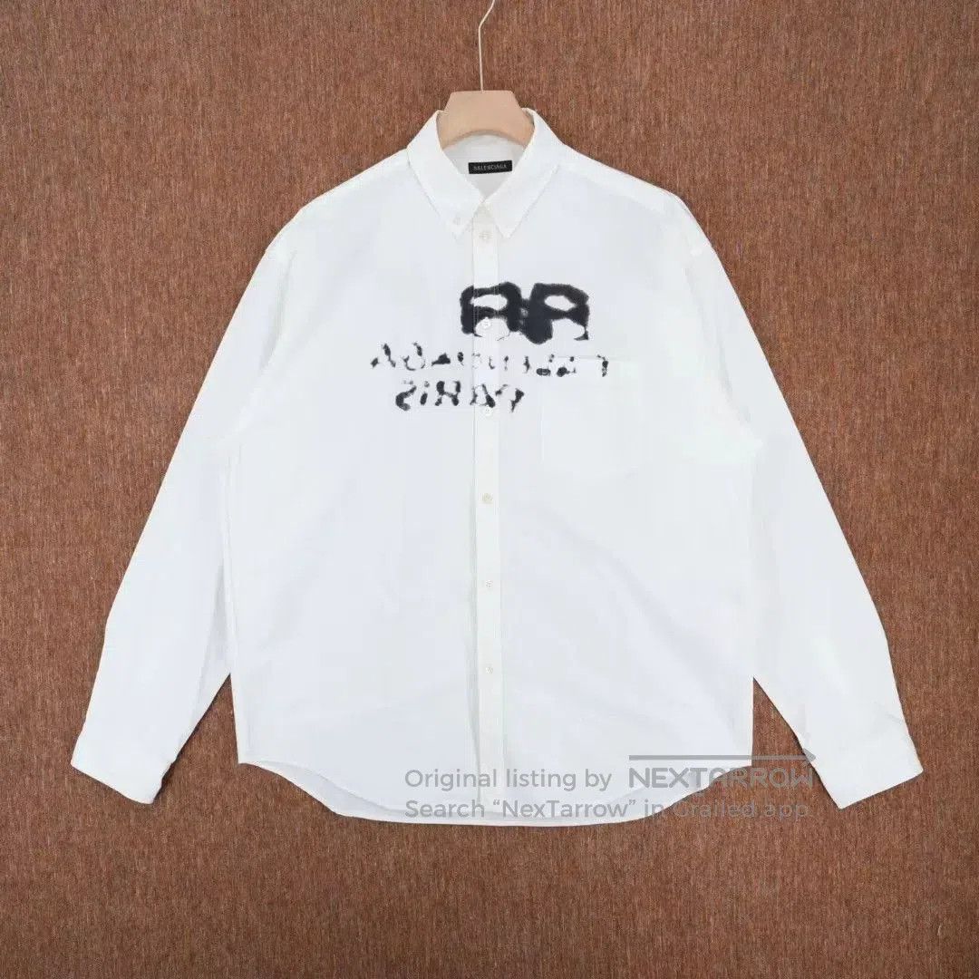 Balenciaga Balenciaga White Ink Letter Shirt. Size US M / EU 48-50 / 2 - 1 Thumbnail