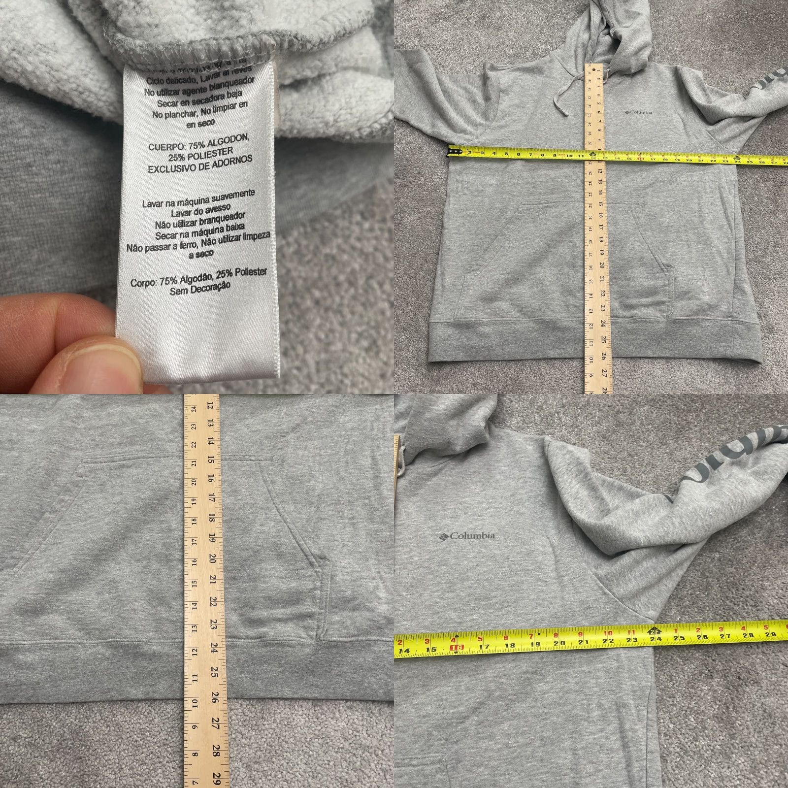 Vintage Columbia Hoodie Pullover Sweatshirt Men Large Gray Fleece Outdoor with Pockets Size US M / EU 48-50 / 2 - 9 Thumbnail