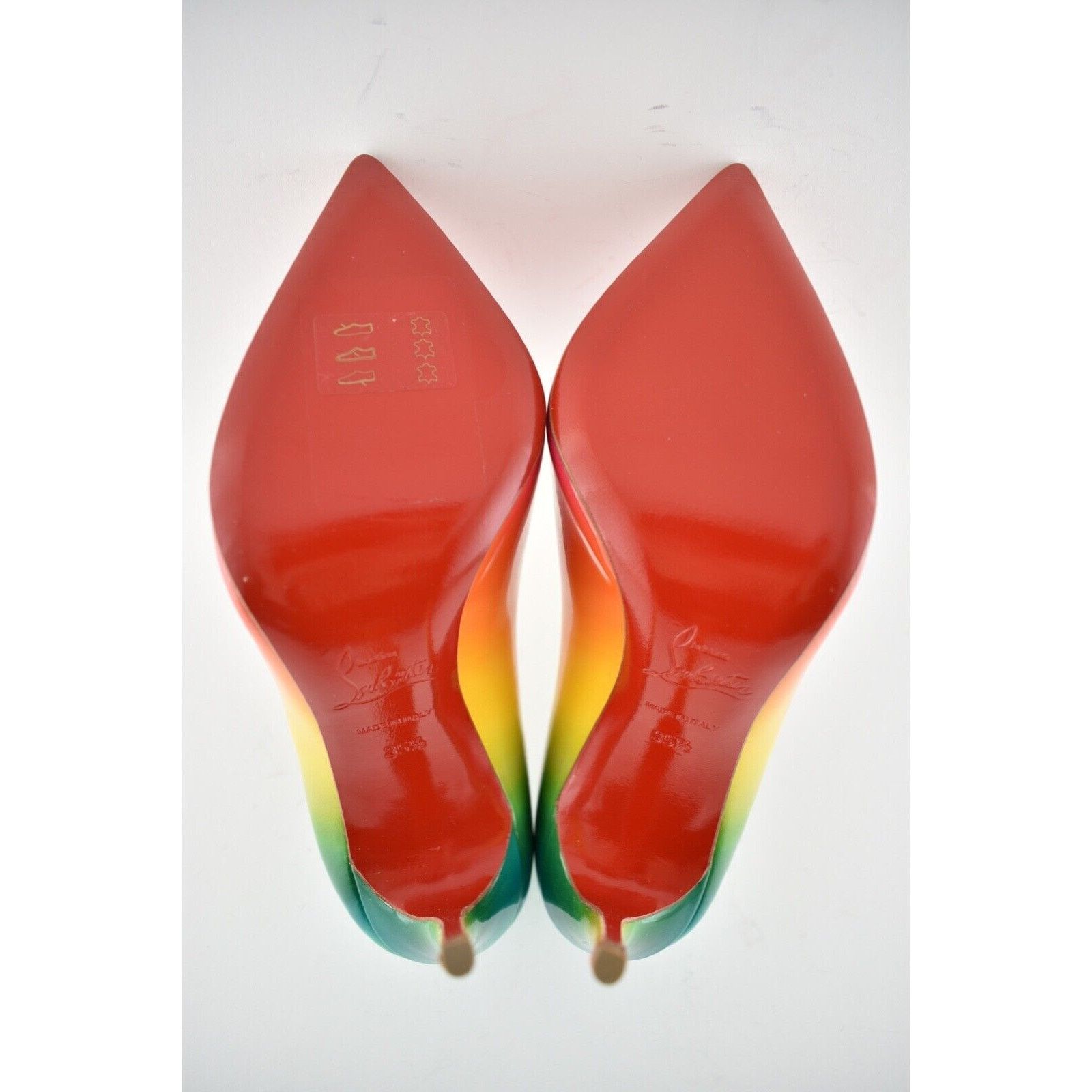 Christian Louboutin Christian Louboutin Pigalle Follies 100 Rainbow Red Blue Size US 5.5 / IT 35.5 - 8 Thumbnail