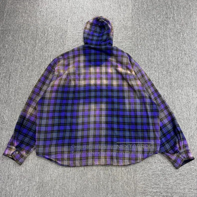 Balenciaga Balenciaga Purple-Pink Plaid Flannel Hoodie Size US S / EU 44-46 / 1 - 5 Thumbnail