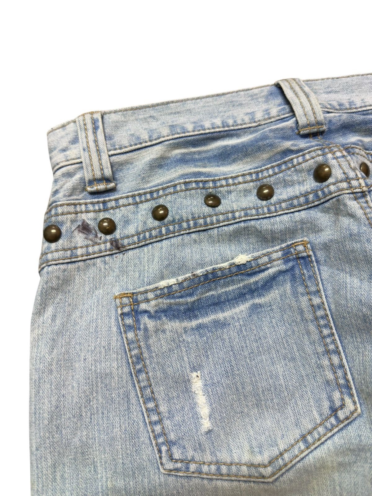 Hysteric Glamour Vintage Daily Topics Baggy Faded Studded Denim Size US 32 / EU 48 - 7 Thumbnail