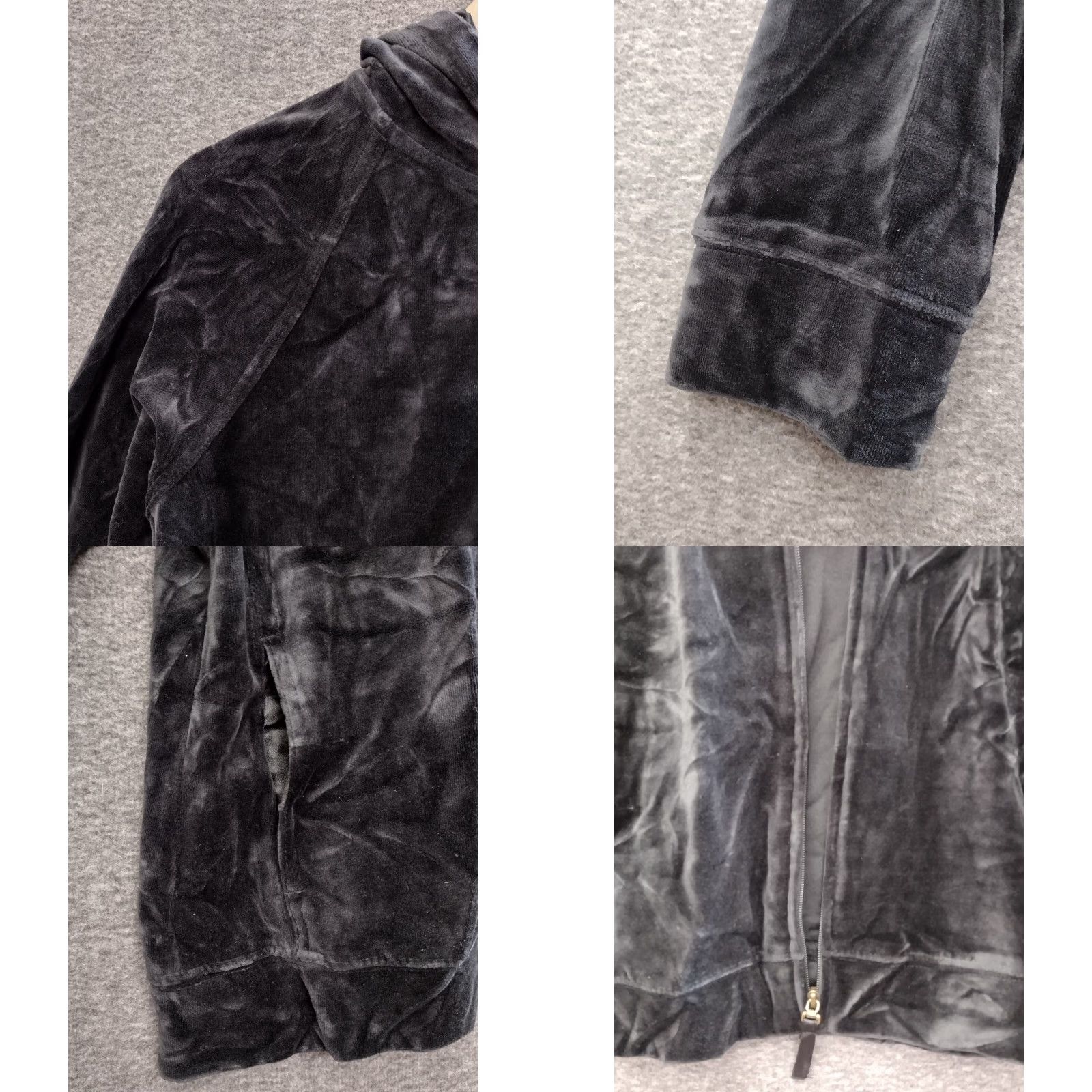 Velour N.Y.L. New York Laundry Velour Full Zip Sweatshirt Women’s Long Sleeve Hoodie PL Black Velour Full Zip Pockets 90s Modern Womens Size L / US 10 / IT 46 - 8 Thumbnail