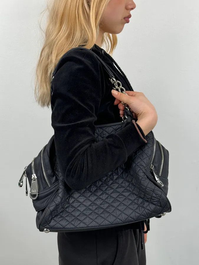 Dolce & Gabbana AW2010 Dolce & Gabbana Black Puffer Multi Zips Lily Bag Size ONE SIZE - 4 Thumbnail