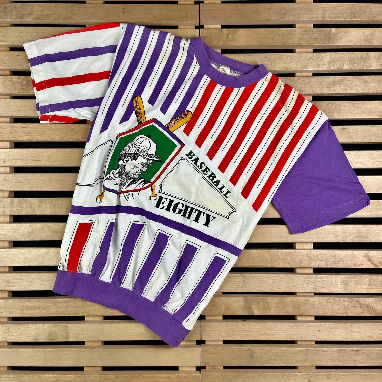 Vintage Mens Vintage T Shirt Baseball Eighty Size M Size US M / EU 48-50 / 2 - 1 Thumbnail