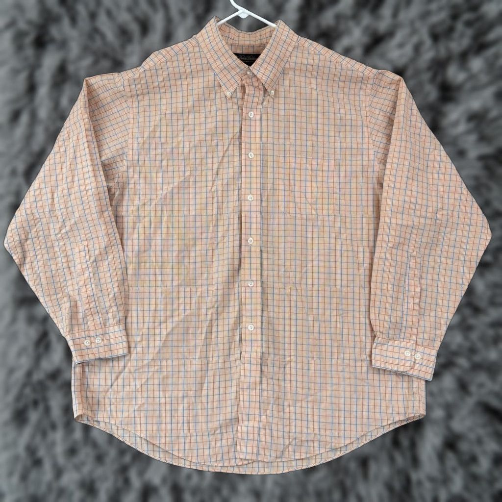 Brooks Brothers Brooks Brothers Shirt Mens 2XL Orange Check Long Sleeve Dress Shirt Size US XXL / EU 58 / 5 - 1 Thumbnail