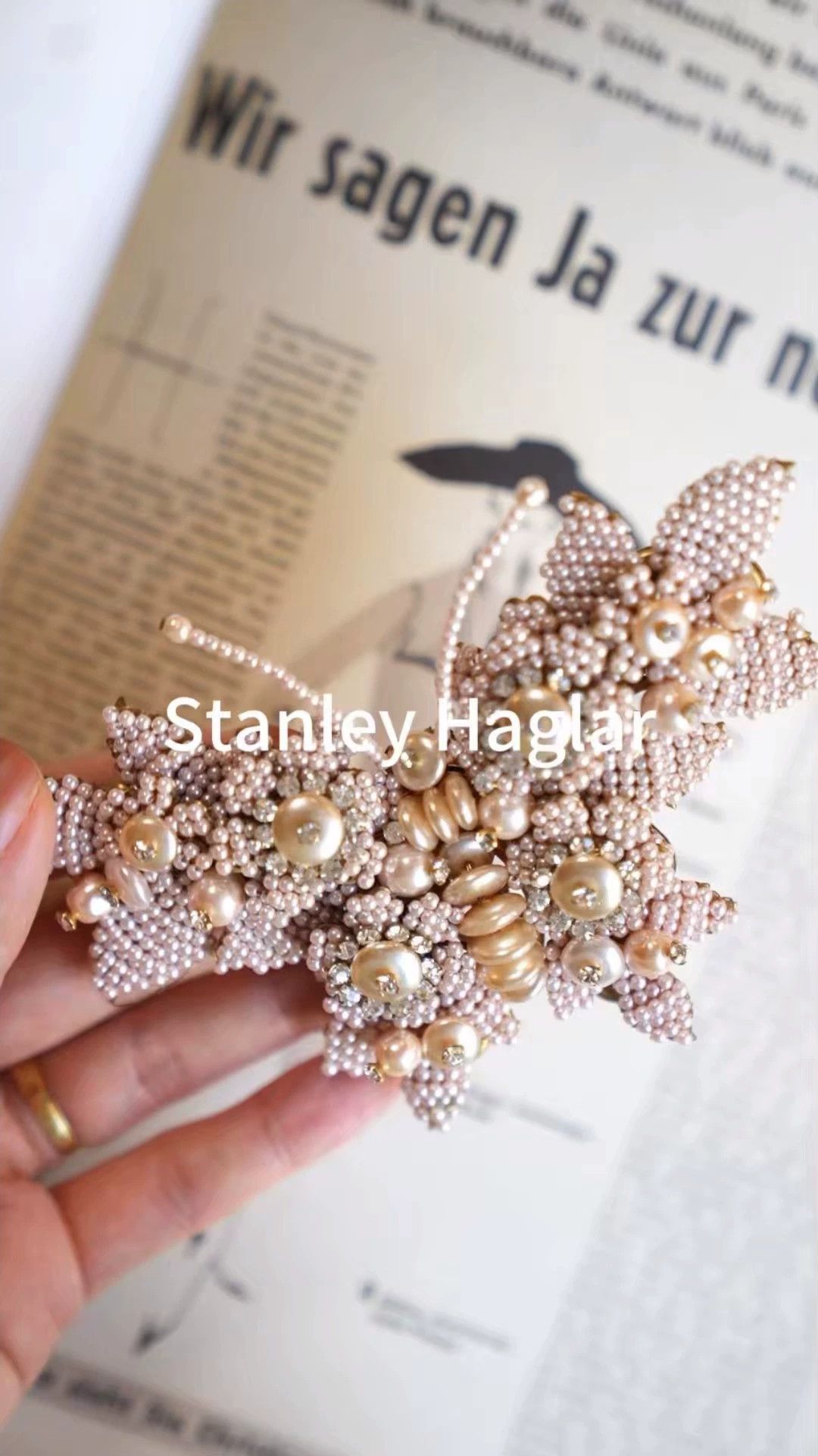 Other Stanley Haglar 80s Pearl Rhinestone Butterfly Brooch Size ONE SIZE - 1 Thumbnail