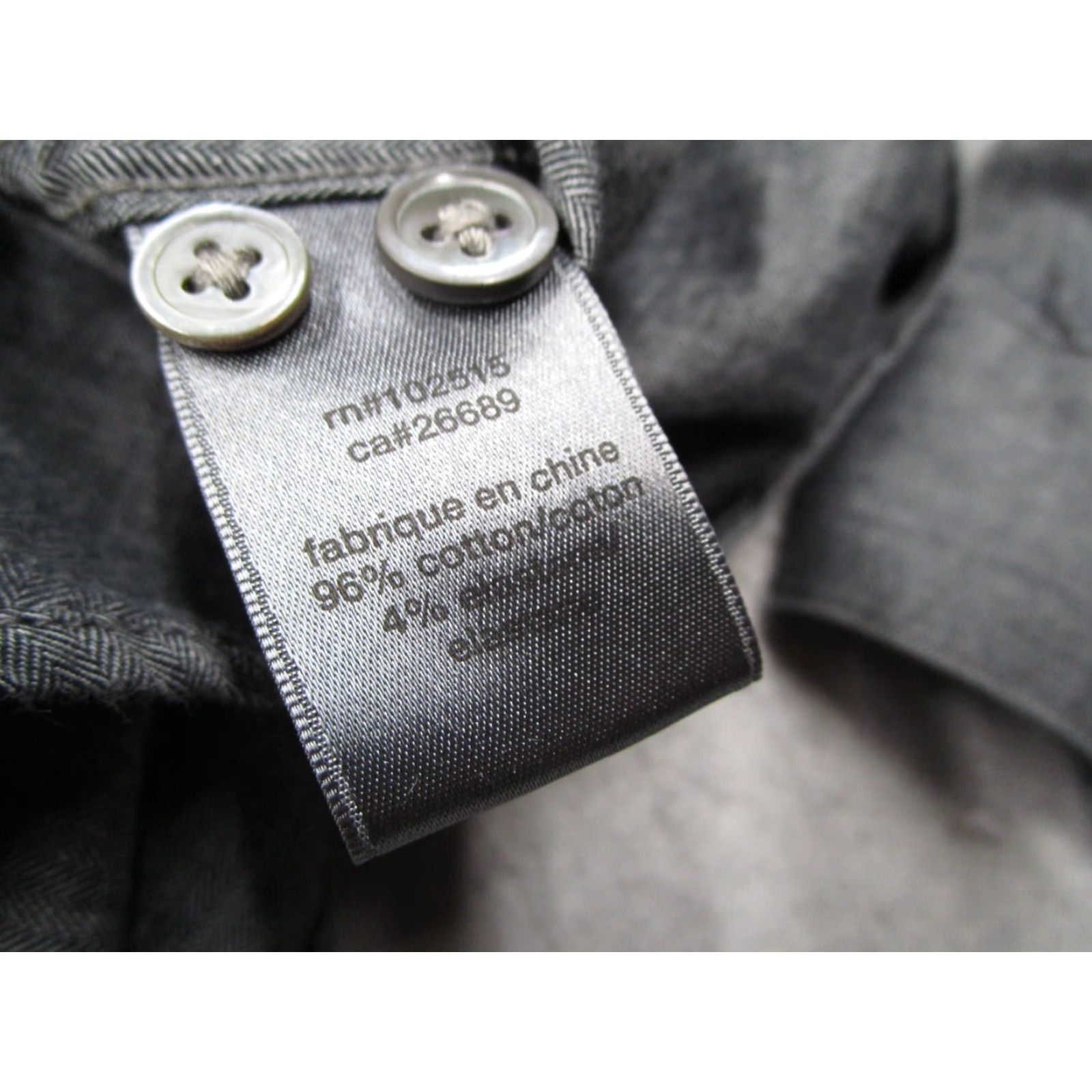 John Varvatos VINTAGE John Varvatos Shirt Mens Large Gray Herringbone Button Up Lightweight Pockets Size US L / EU 52-54 / 3 - 4 Thumbnail