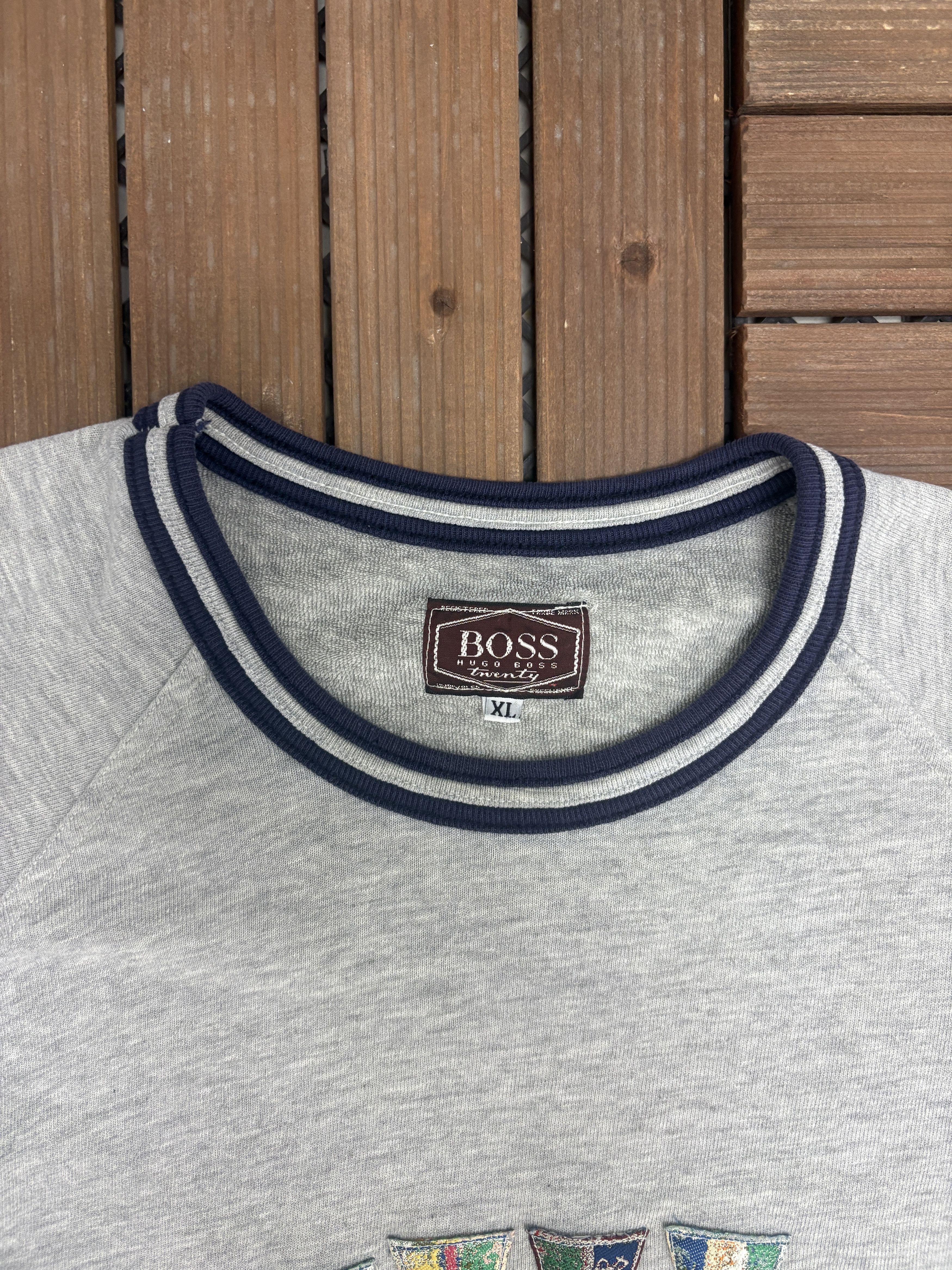 Hugo Boss Hugo Boss Twenty Vintage Grey Short Sleeve Sweater Size US XL / EU 56 / 4 - 5 Thumbnail