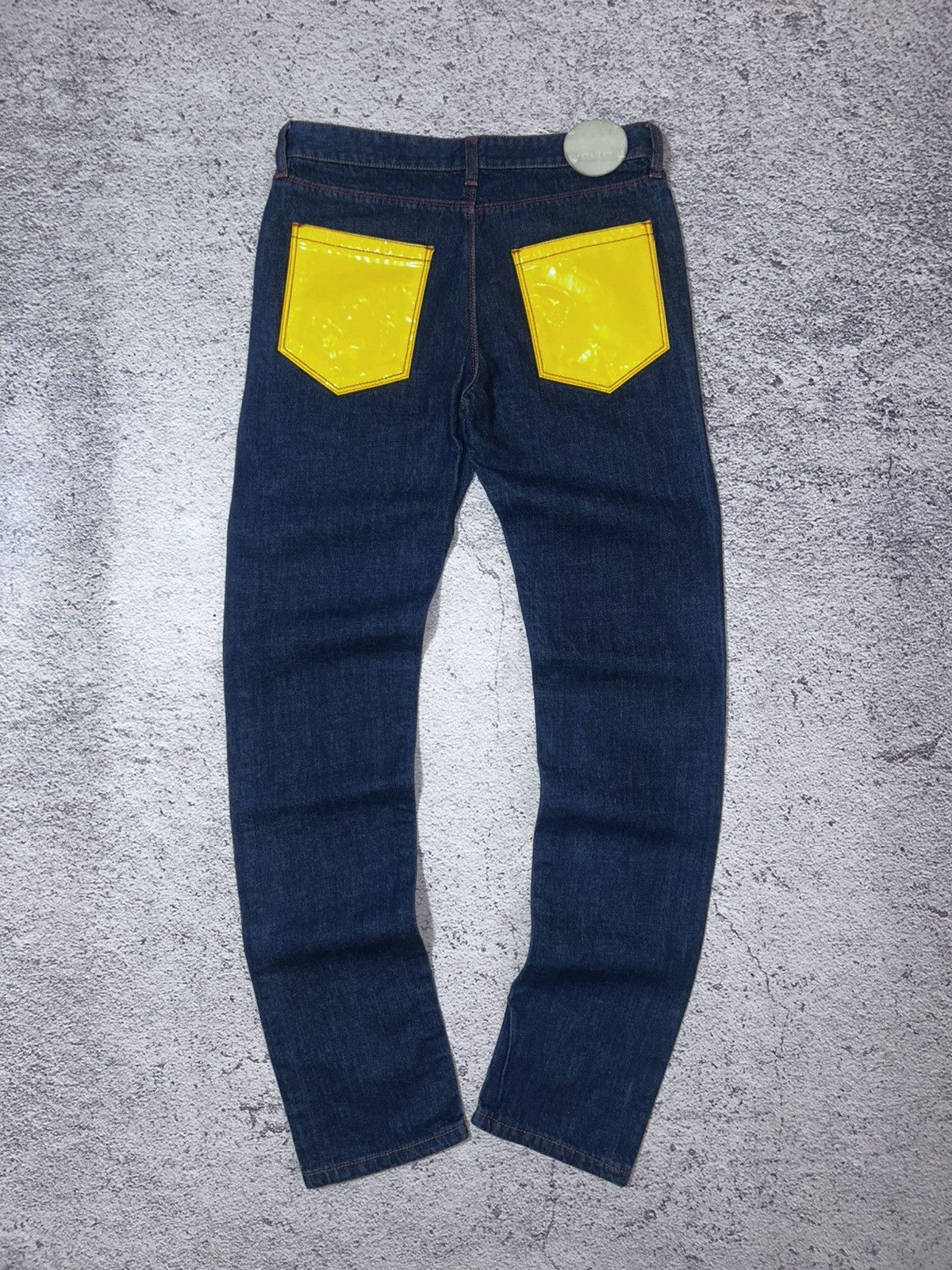 Raf by Raf Simons RAF by Raf Simons Jeans Yellow Patent Back Pockets Size US 32 / EU 48 - 1 Thumbnail