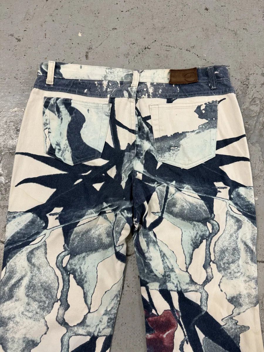 Just Cavalli 2000s Cavalli White Floral Spectrum Relaxed Straight Pants Size US 32 / EU 48 - 7 Thumbnail