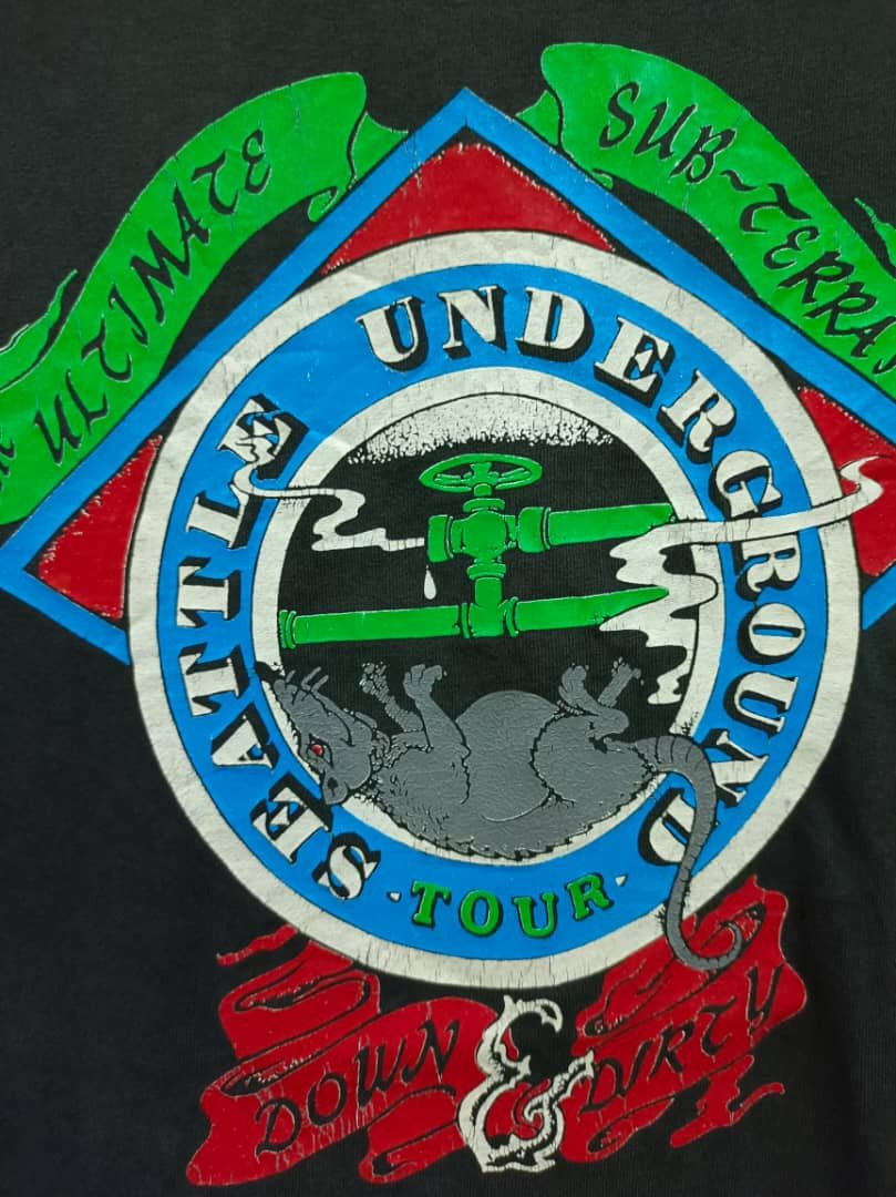 Jerzees × Vintage Vintage 90's Seattle Underground Tour Black Tee USA Size US M / EU 48-50 / 2 - 3 Thumbnail