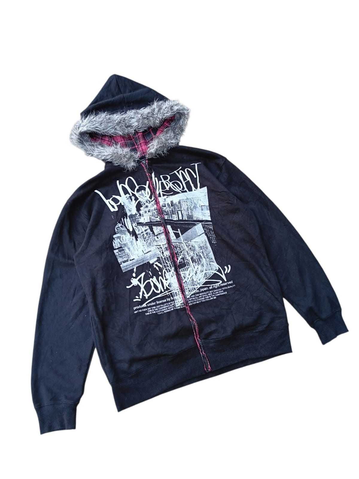 Japanese Brand B-one soul fur hoodie L.G.B & ifsixwasnine style Size US XL / EU 56 / 4 - 4 Thumbnail