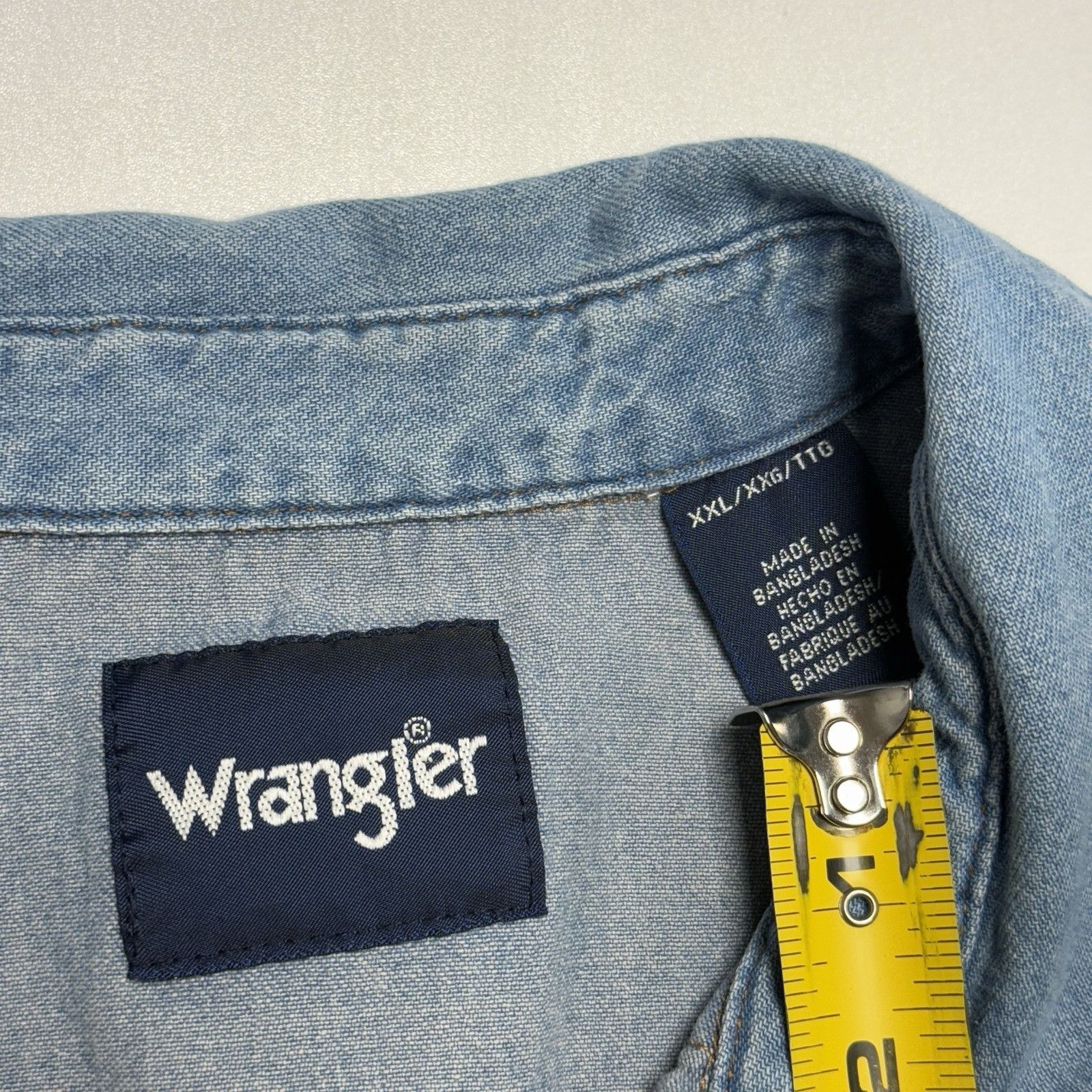 Wrangler Vintage Wrangler Pearl Snap Denim Shirt Mens 2XL 27x32 Blue Size US XXL / EU 58 / 5 - 6 Thumbnail