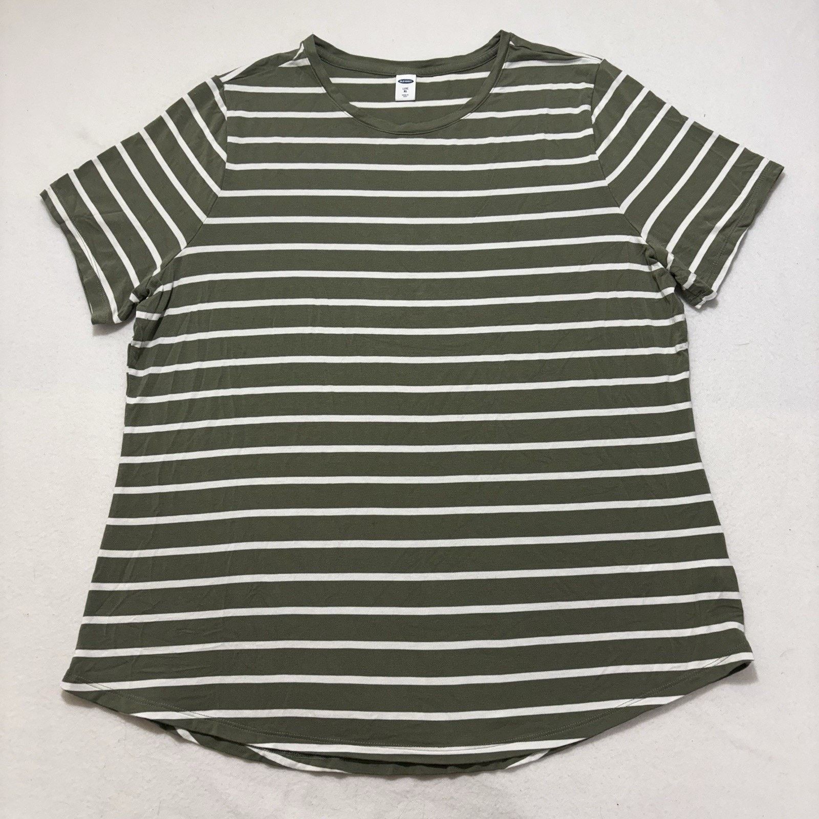 Old Navy Old Navy Luxe Women's XL T Shirt Green Striped Pullover Tee Size XL / US 12-14 / IT 48-50 - 1 Thumbnail