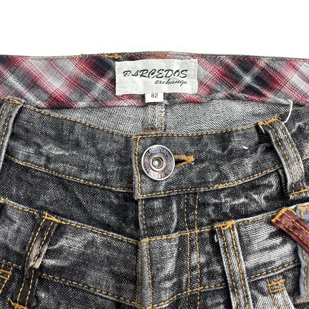 If Six Was Nine × Le Grande Bleu (L.G.B.) × Tornado Mart Destroyed Y2k Barcedos Double Waist Lightning Desain Jeans Size US 31 - 6 Thumbnail