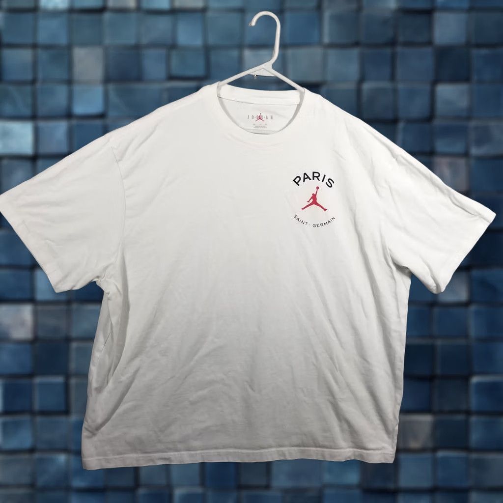 Nike Nike Air Jordan PSG White Tee Shirt Men 2XL White Logo Paris Nike Air Jordan PSG Shirt Men 2XL Size US XXL / EU 58 / 5 - 1 Thumbnail