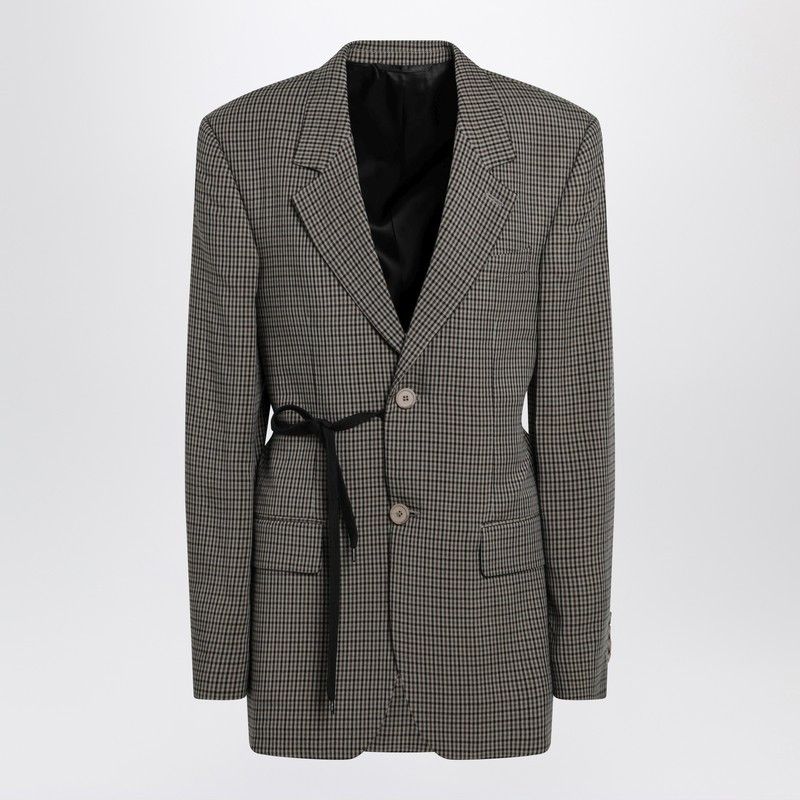 Balenciaga Balenciaga Vichy-Pattern Jacket With Side Lace Detail Size M / US 6-8 / IT 42-44 - 1 Thumbnail