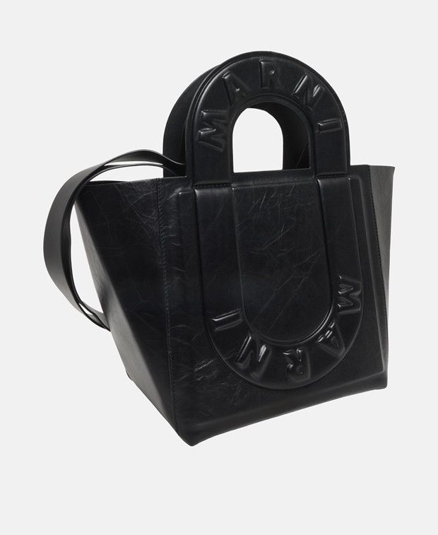Leather tote bag