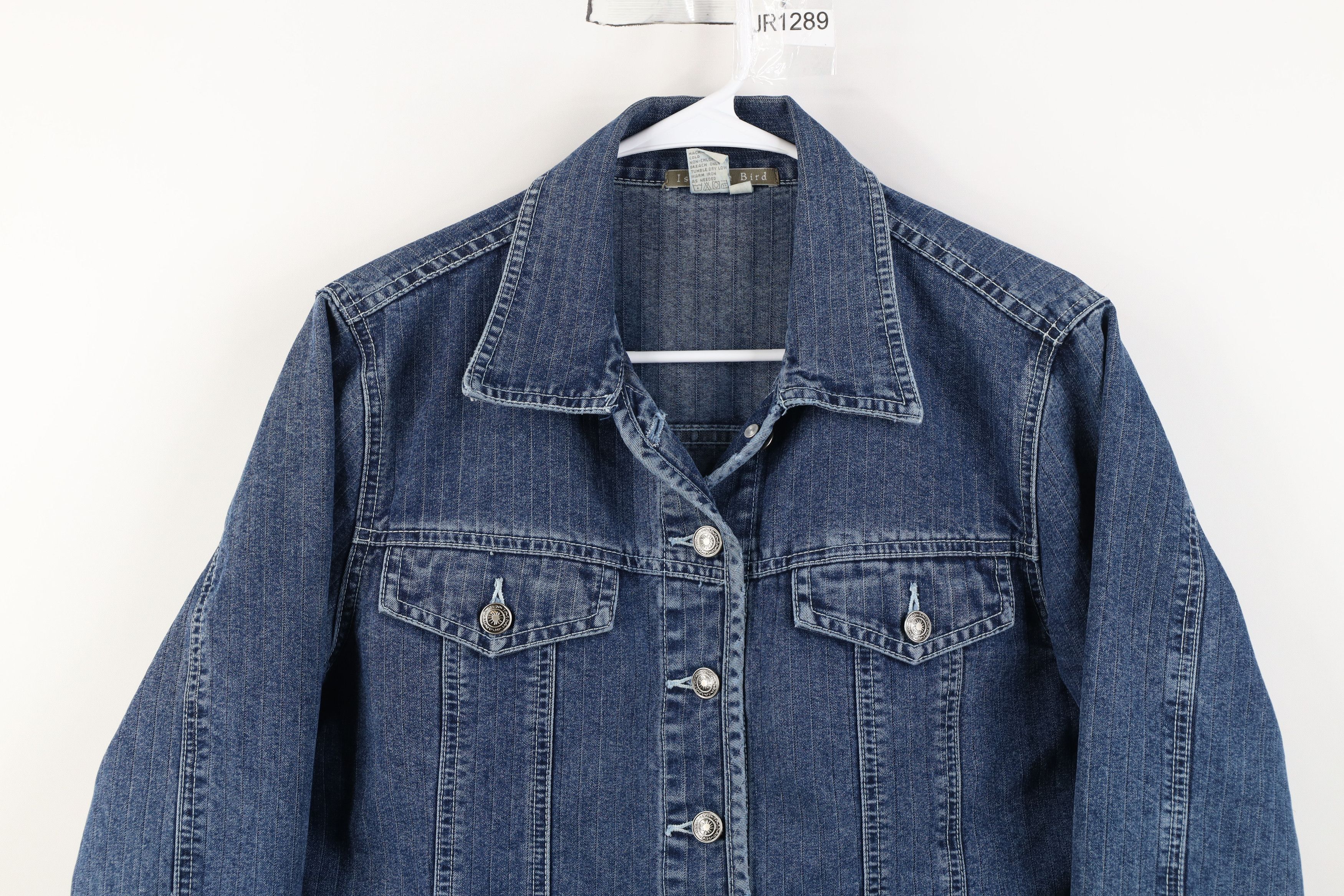 Vintage Vintage 90s Y2K Streetwear Striped Denim Trucker Jacket Size L / US 10 / IT 46 - 2 Thumbnail