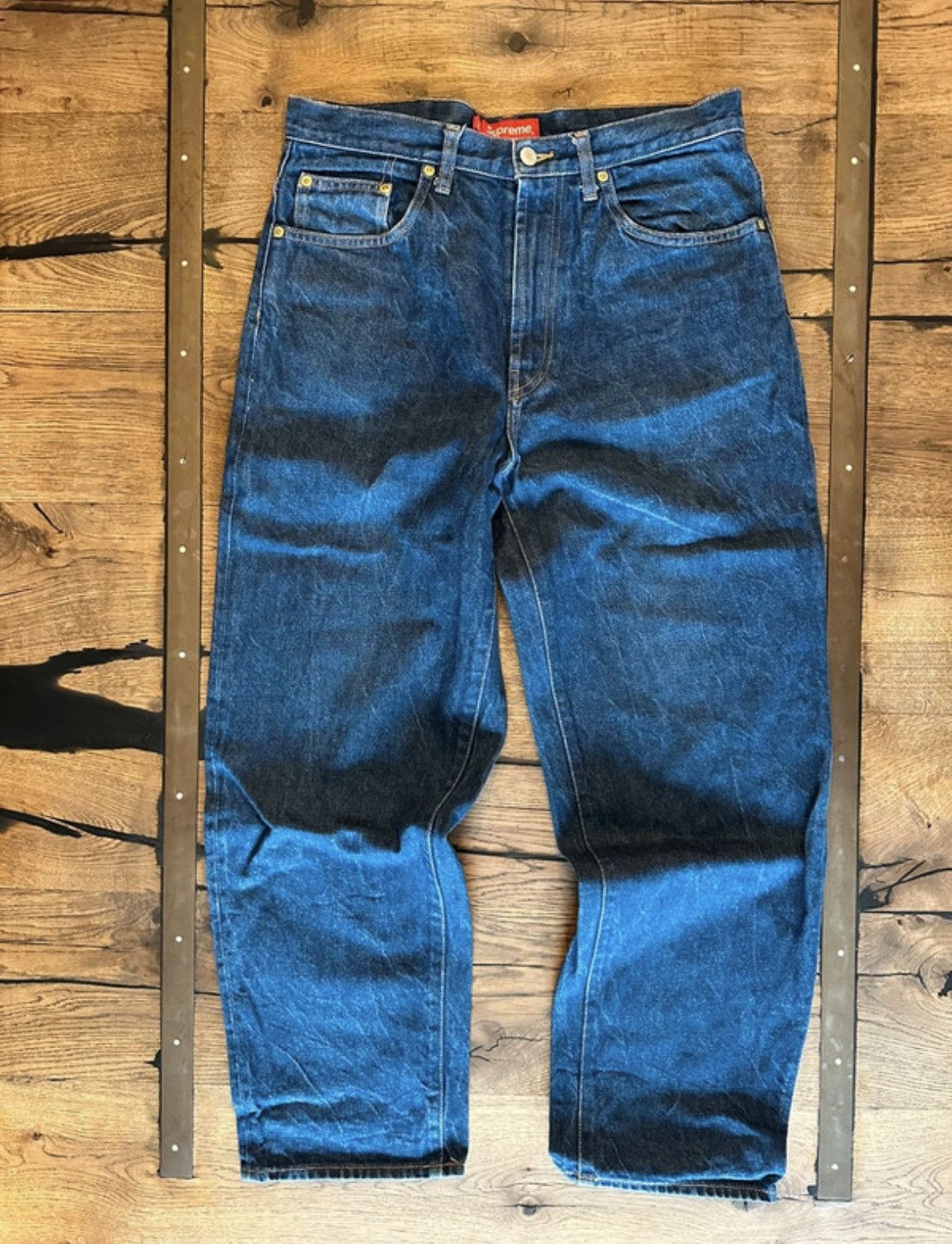 Supreme Supreme Rigid Baggy Jeans Indigo Blue Size US 33 - 2 Thumbnail