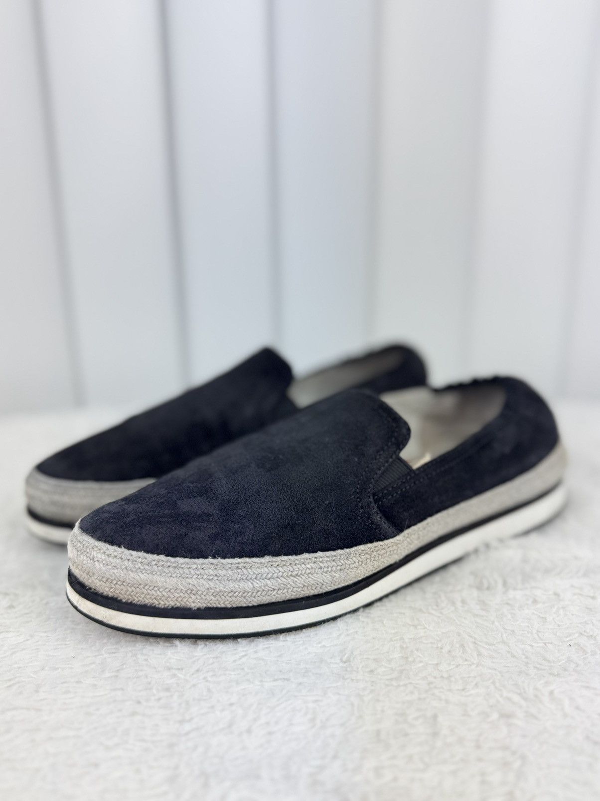 Prada Prada Suede Slip-On Espadrilles Black Size US 7.5 / IT 37.5 - 1 Thumbnail