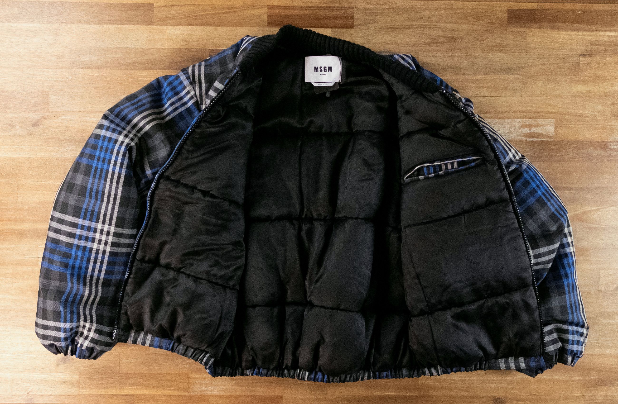MSGM MSGM Milano gray blue plaid puffer bomber jacket Large Size US L / EU 52-54 / 3 - 8 Thumbnail
