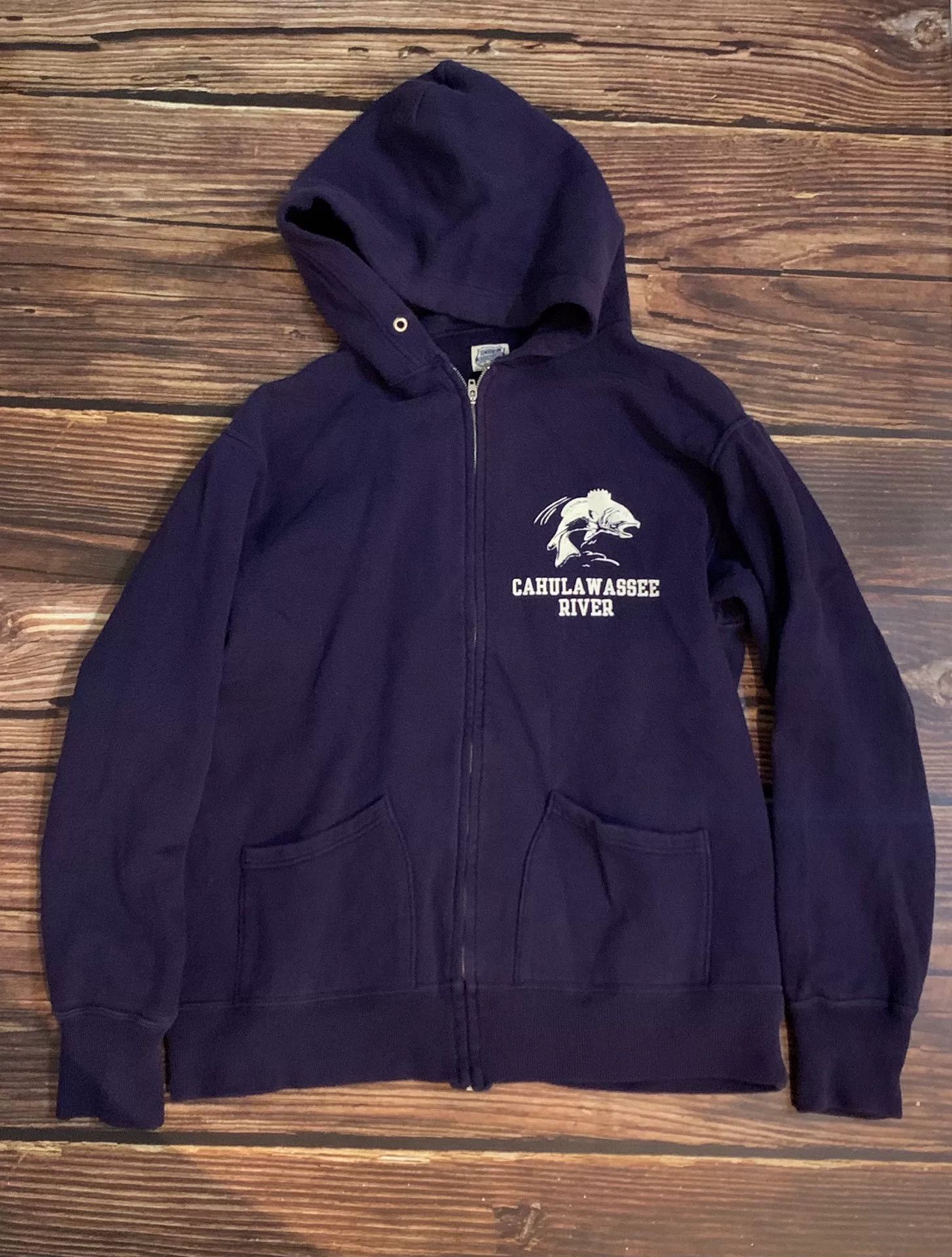 Tenderloin navy blue zip-up hoodie with logo Size US M / EU 48-50 / 2 - 1 Thumbnail
