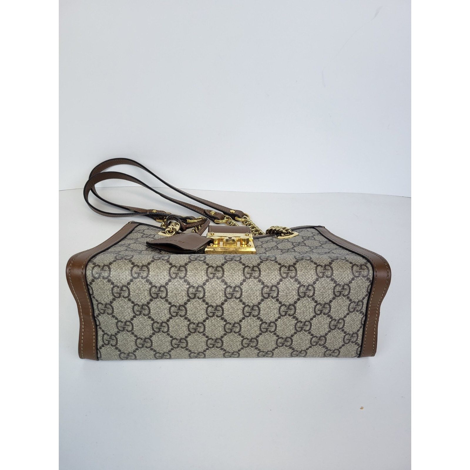 Gucci Gucci Padlock Shoulder Bag Small Brown Canvas Shoulder Bag Size ONE SIZE - 10 Thumbnail