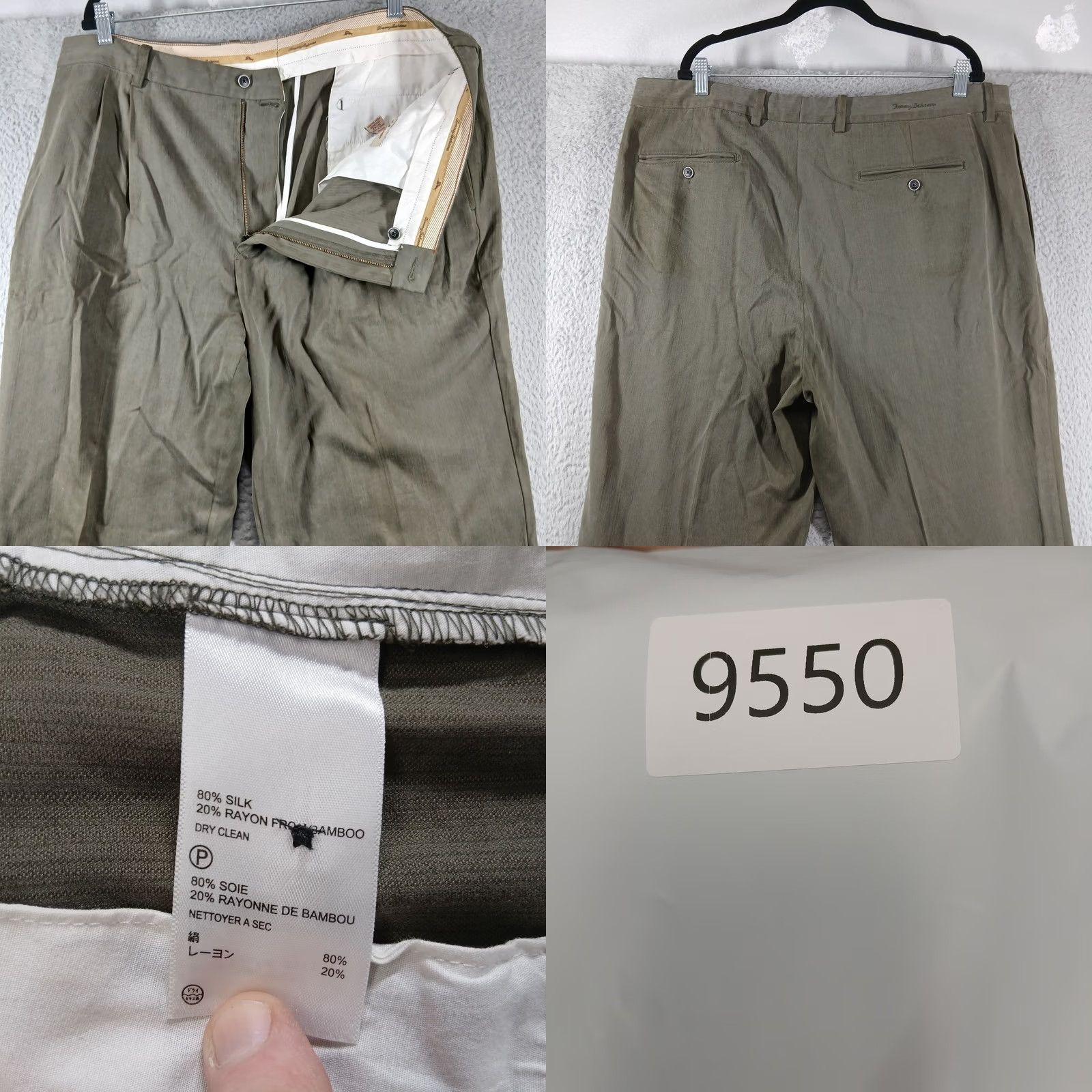 Tommy Bahama Tommy Bahama Dress Pants Silk Bamboo Blend 40x34 Green Pleated Size US 40 / EU 56 - 8 Thumbnail