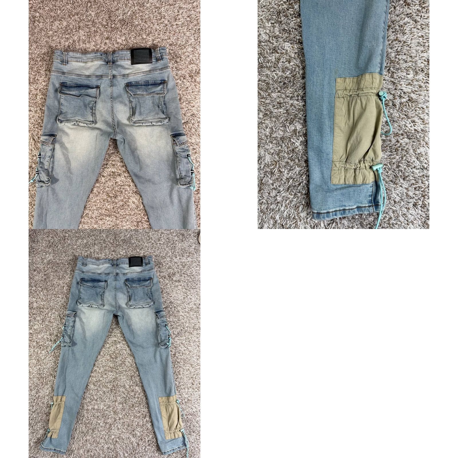 Vintage Serenede Cyber Cloud Cargo Jeans Size 38 Blue Men's Size US 38 / EU 54 - 9 Thumbnail