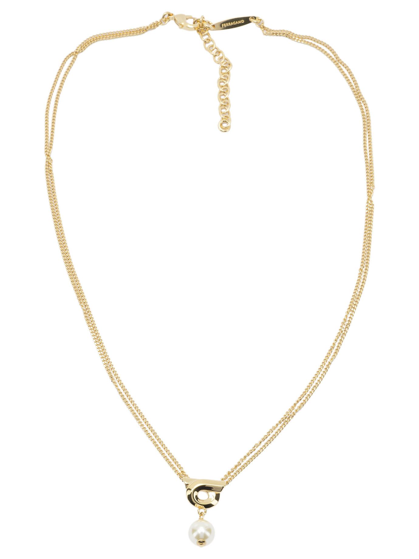 Salvatore Ferragamo Ferragamo Gancini Necklace With Pearl UNI Women - USA Duties Paid Size ONE SIZE - 1 Thumbnail