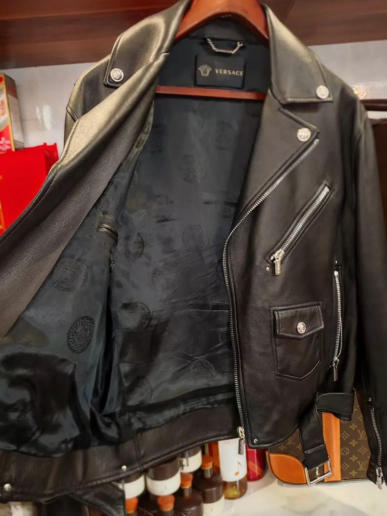 Versace Versace Nappa sheepskin fashion leather jacket jacket Size XXL / US 16-18 / IT 52-54 - 4 Thumbnail