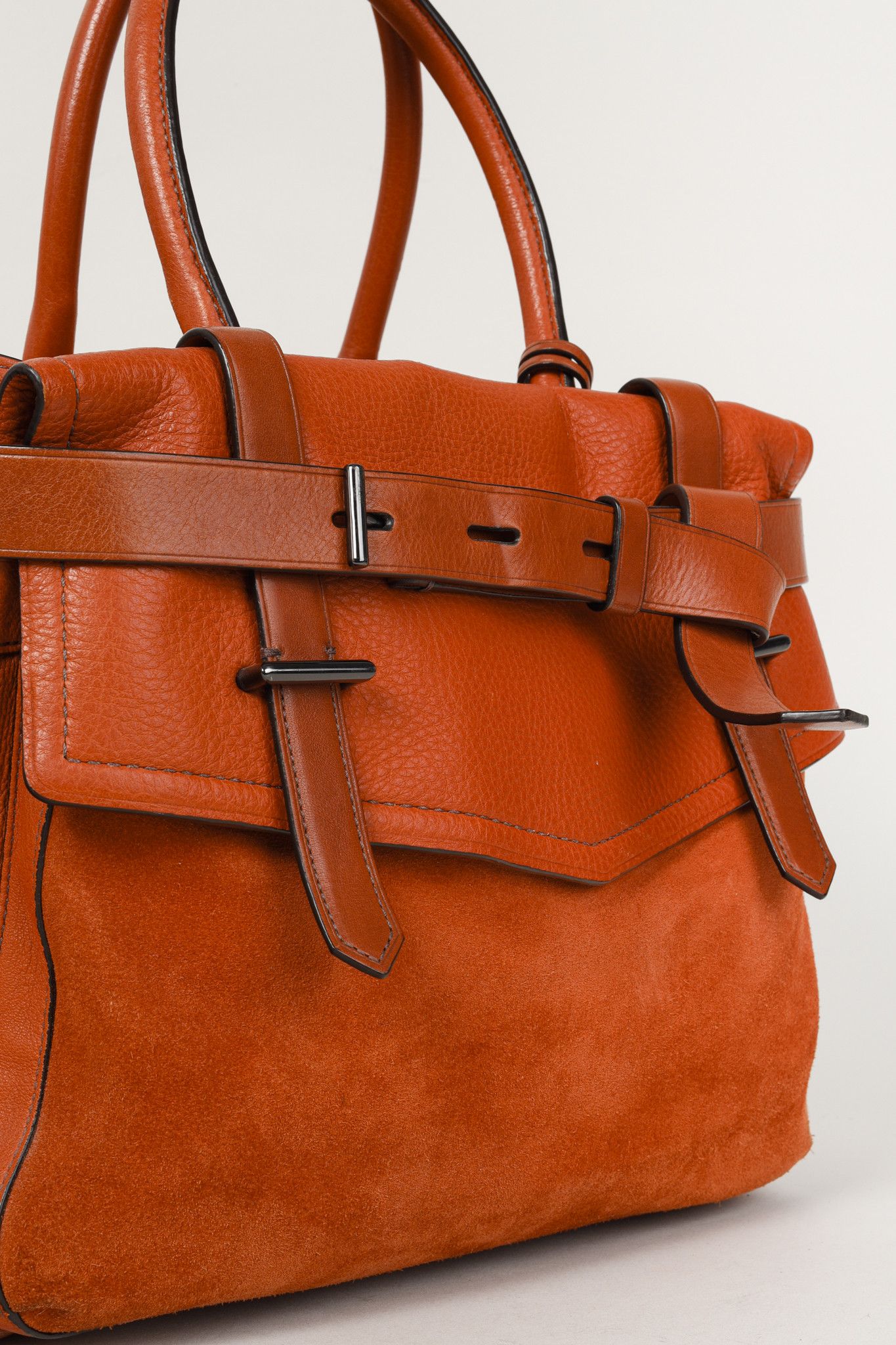 Other Reed Krakoff Orange Leather Suede Belted Tote Bag Size ONE SIZE - 11 Thumbnail