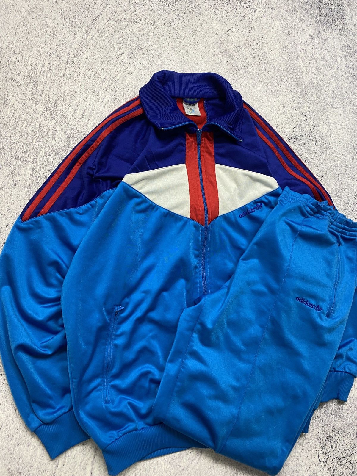 Adidas × Vintage Vintage Adidas Multicolour Tracksuit Track Jacket Pants 90s Size US M / EU 48-50 / 2 - 3 Thumbnail
