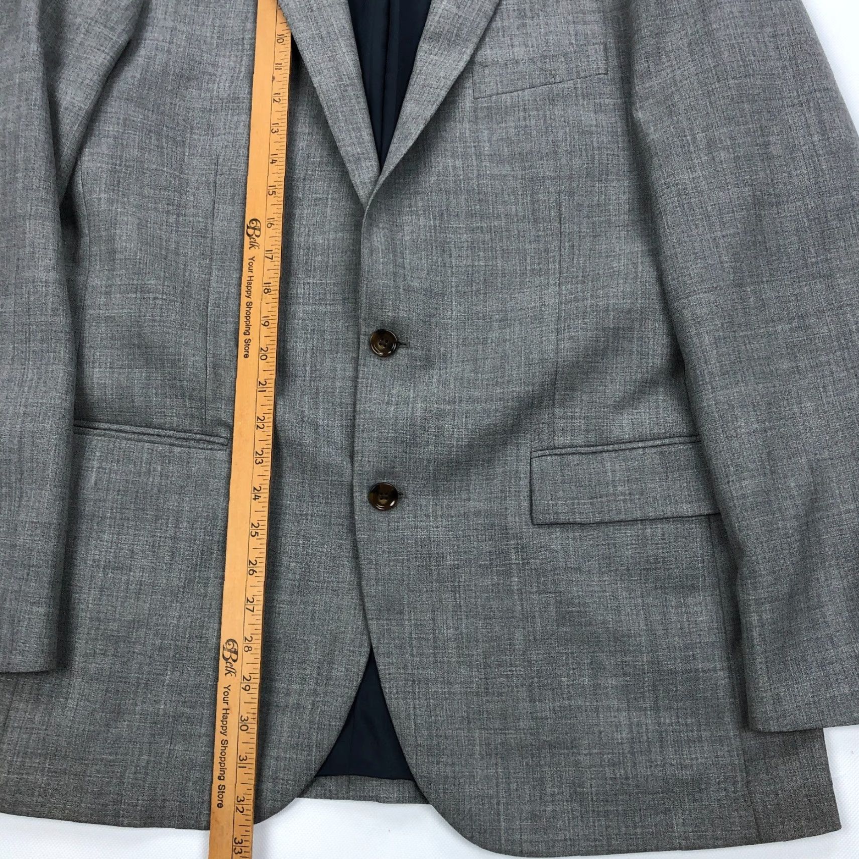 J.Crew J. Crew Blazer 42L Wool Men Notch Lapel Double Vent Check Gray Sport Coat Regular Size 42 Mens Size 42R - 4 Thumbnail