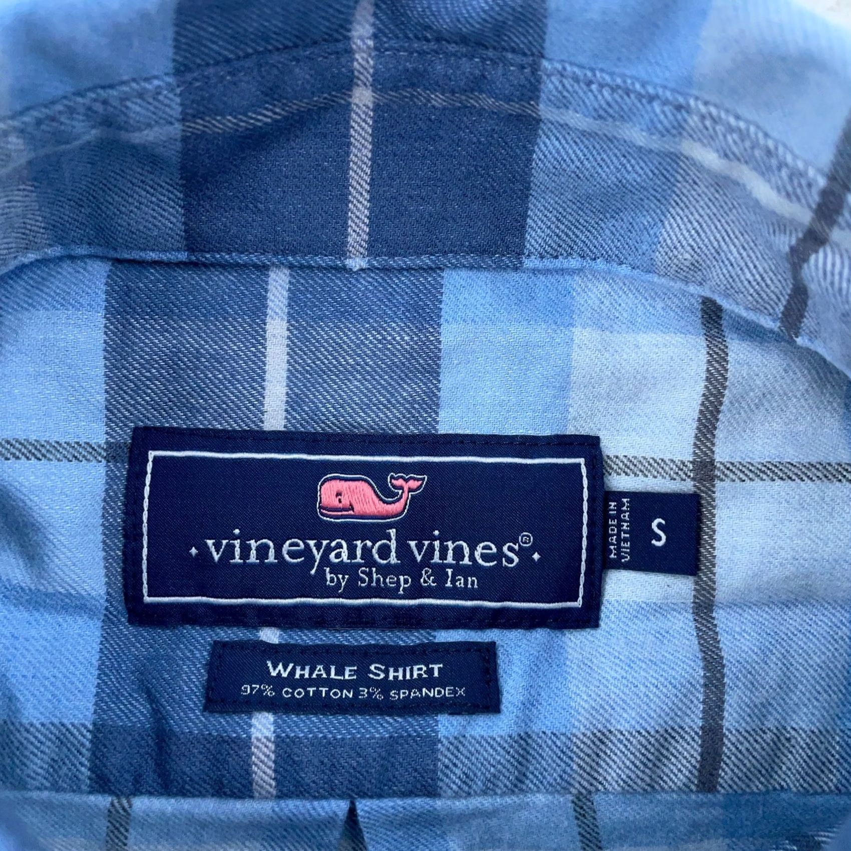 Vineyard Vines Vineyard Vines Whale Shirt Mens Small Blue Plaid Stretch Button-Down Collar Shirt Size US S / EU 44-46 / 1 - 3 Thumbnail