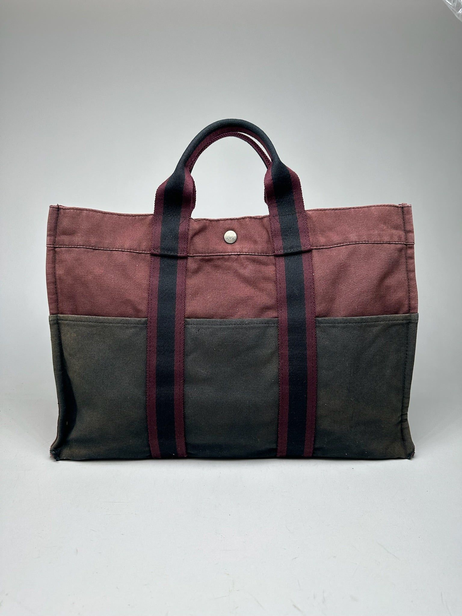 Other Vintage Hermes Purple Black canvas shopper Size ONE SIZE - 1 Thumbnail