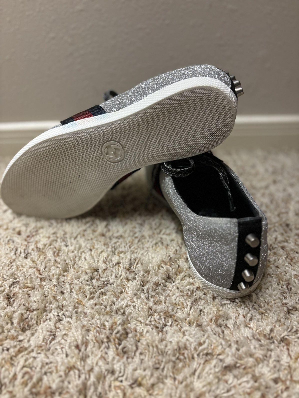 Gucci Gucci Glitter Silver Striped Sneakers Bambi Size US 8.5 / EU 41-42 - 7 Thumbnail
